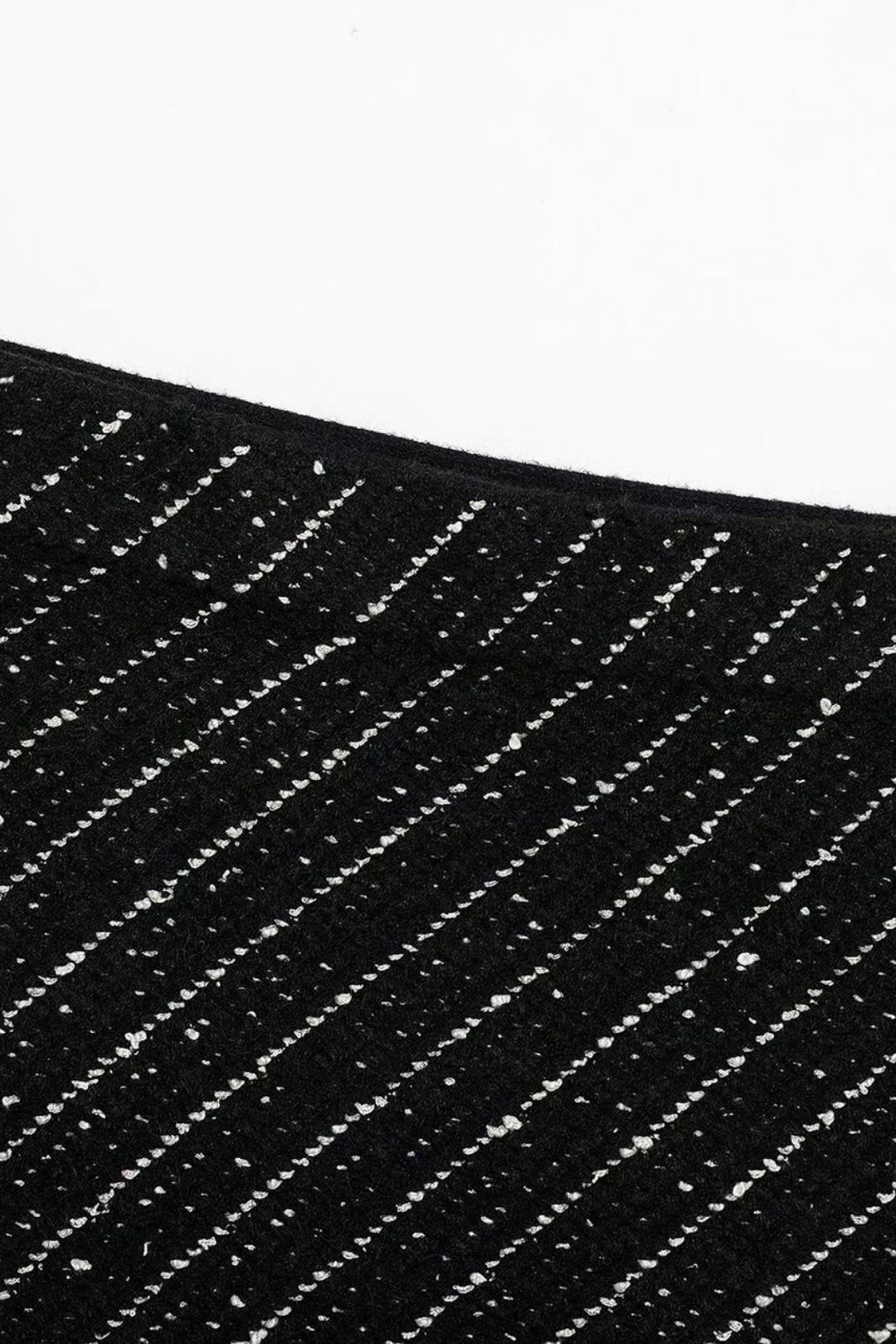 Splicing Lapel Long Sleeve Knitted Jacket And Skirt