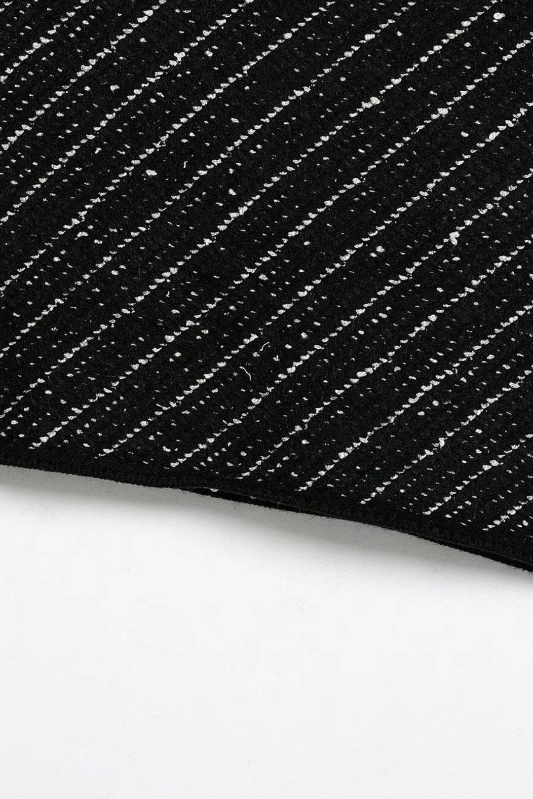 Splicing Lapel Long Sleeve Knitted Jacket And Skirt