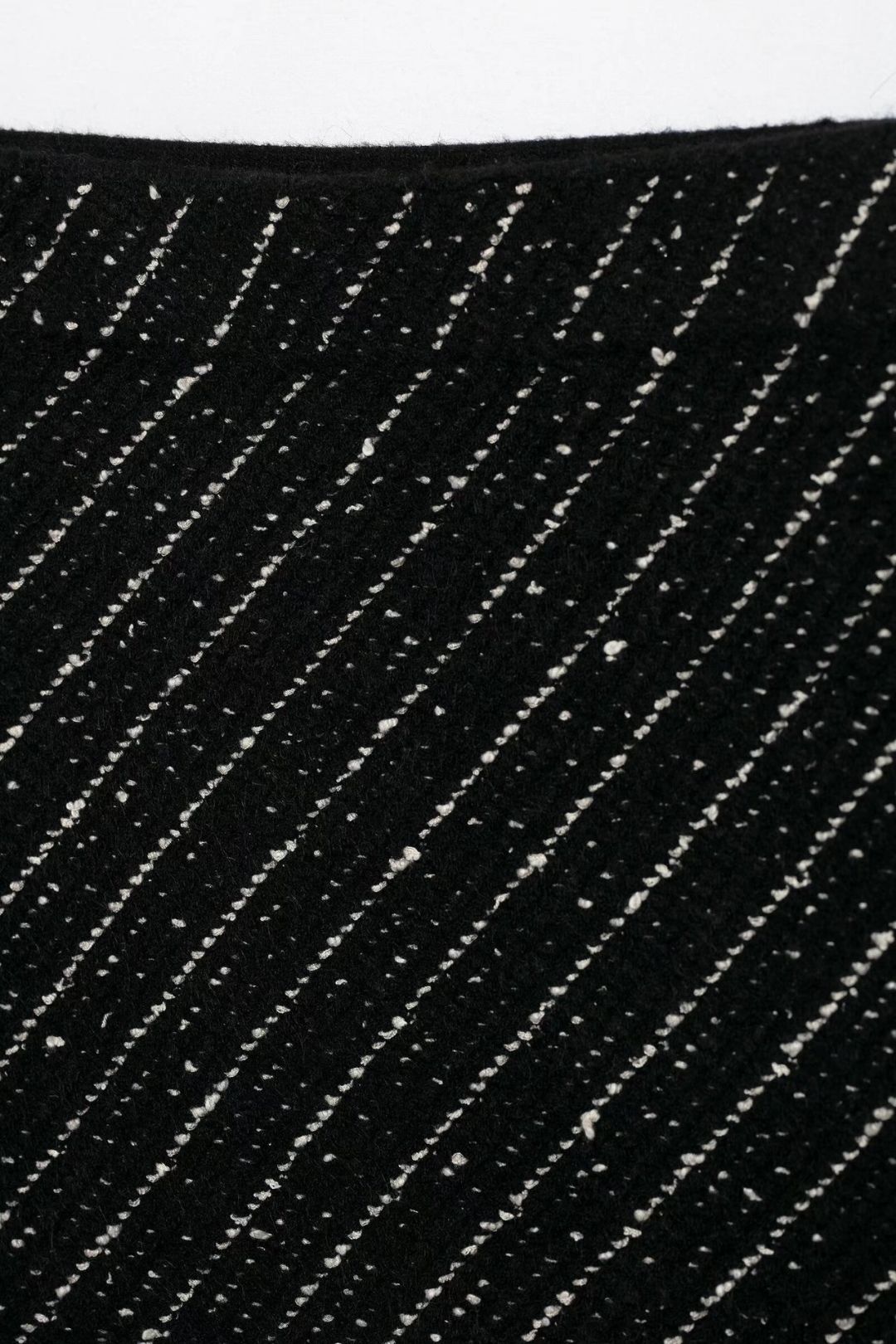 Splicing Lapel Long Sleeve Knitted Jacket And Skirt