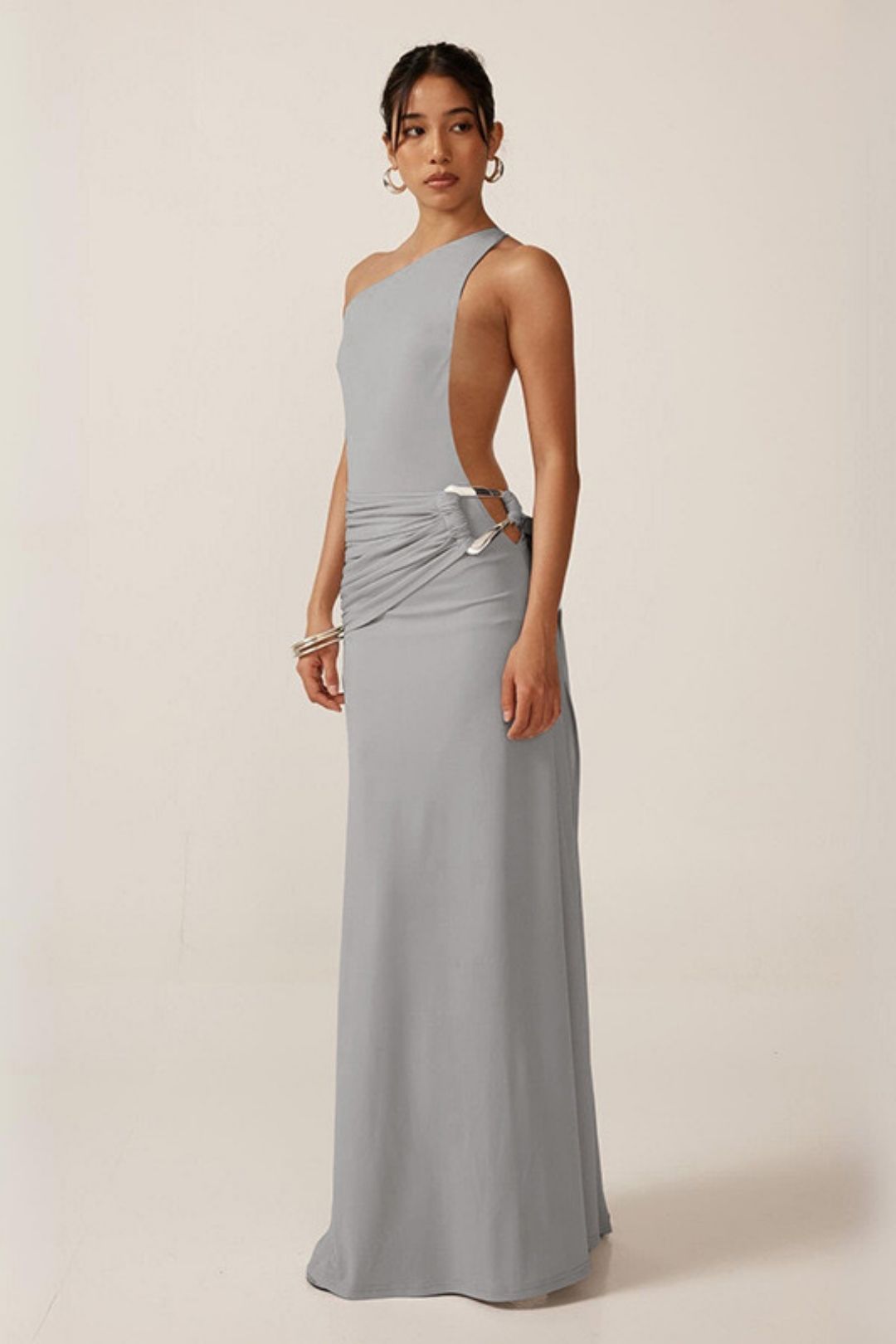 Sexy Collar Sleeveless High Waist Backless Slim Dress