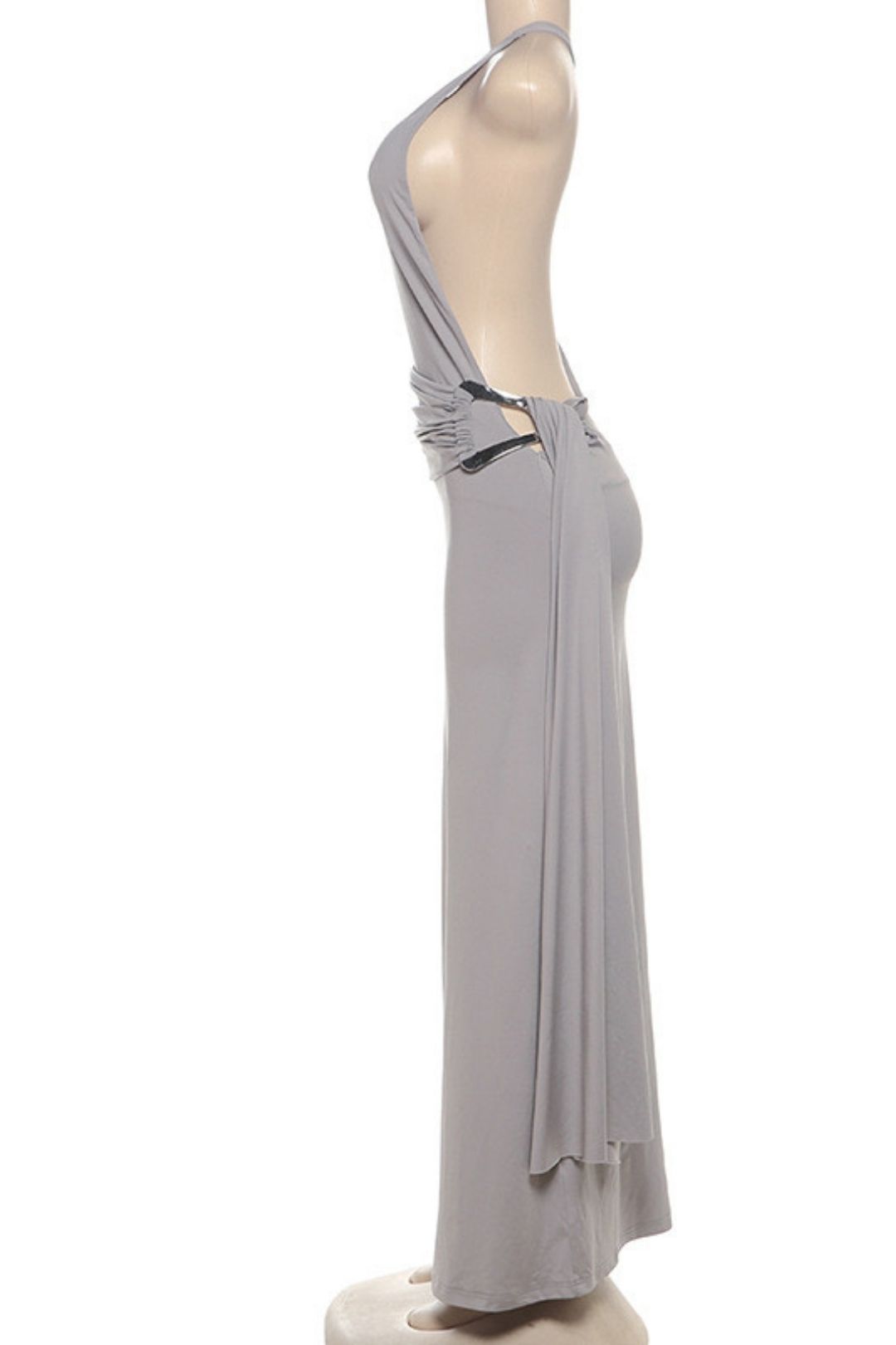 Sexy Collar Sleeveless High Waist Backless Slim Dress