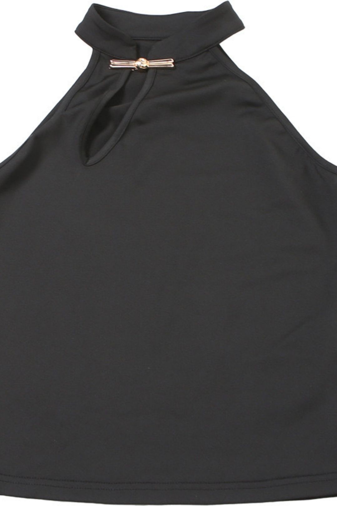 Solidcolorbucklenichesleevelessslim-fitslimmingtop