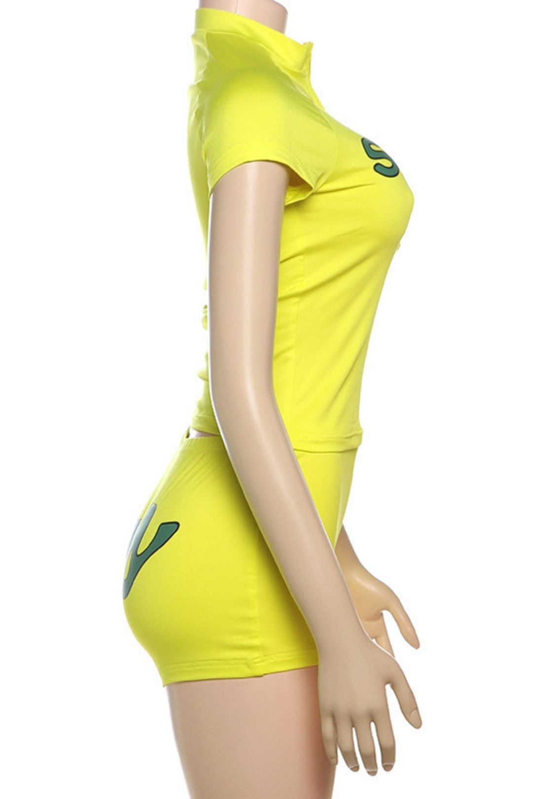 Digital Printing Slim Top Shorts Suit