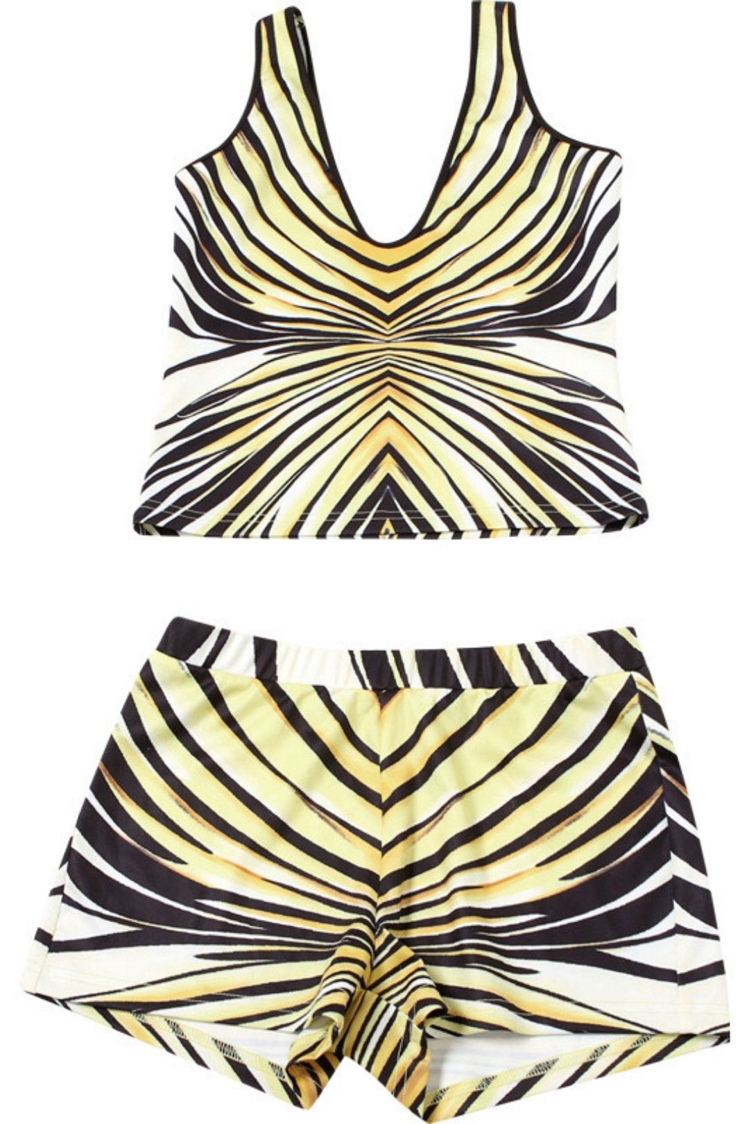 Sexy Sleeveless Backless Top Shorts Suit