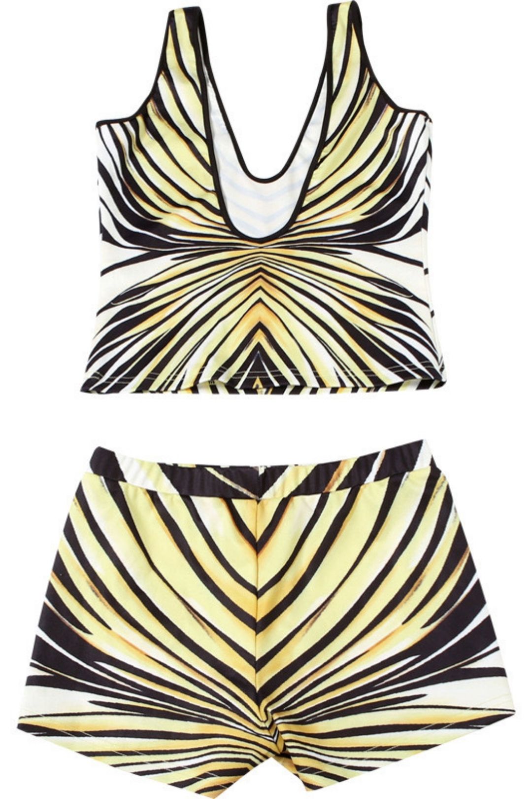 Sexy Sleeveless Backless Top Shorts Suit