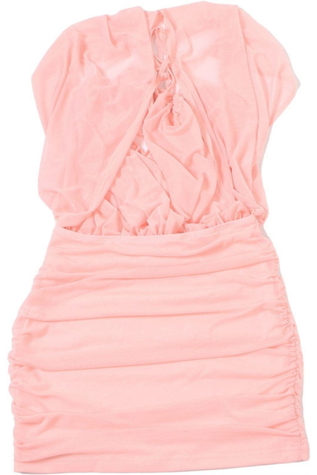 Hanging Neckopen Back Pleated Baghi Dress