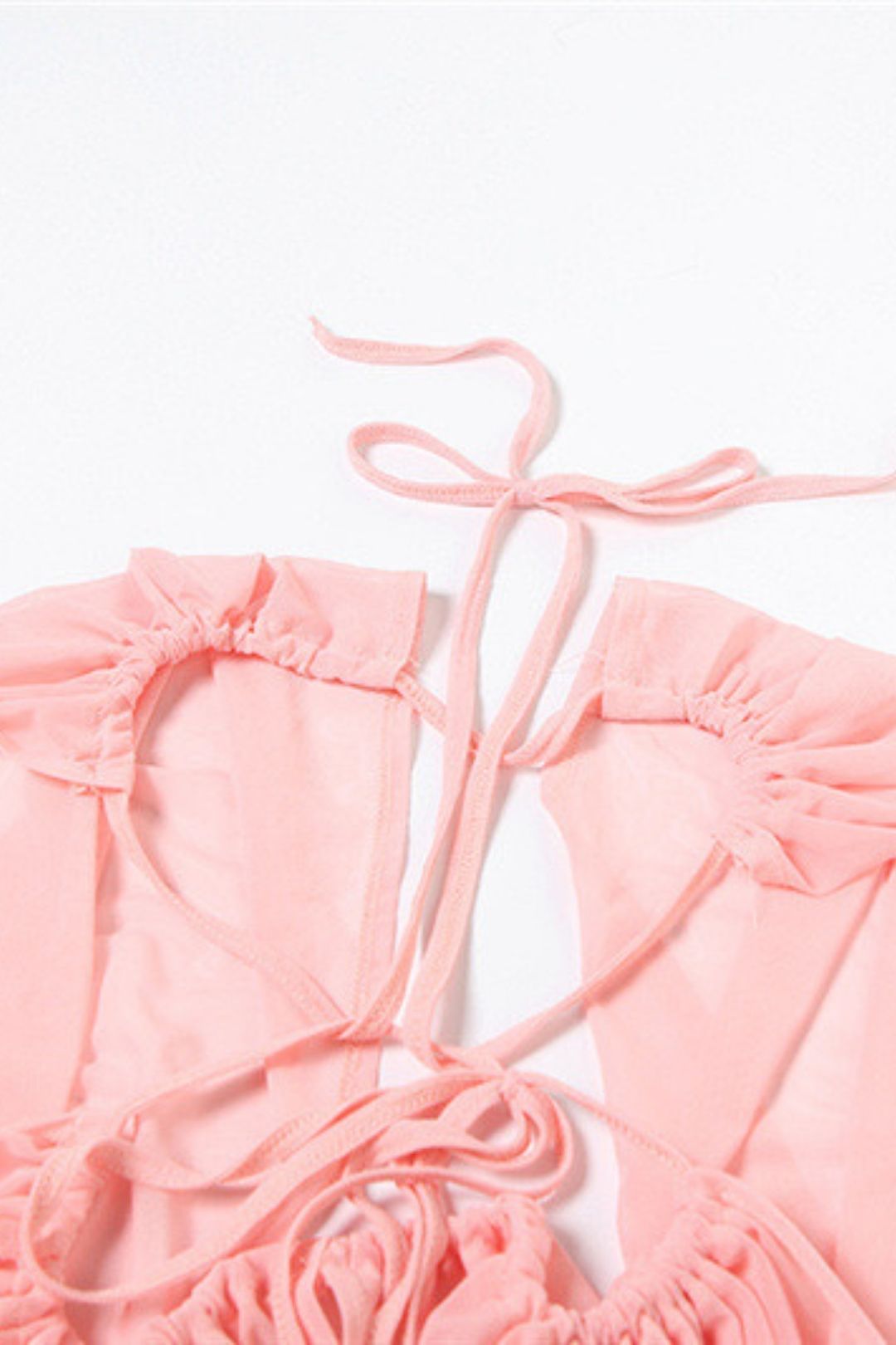 Hanging Neckopen Back Pleated Baghi Dress