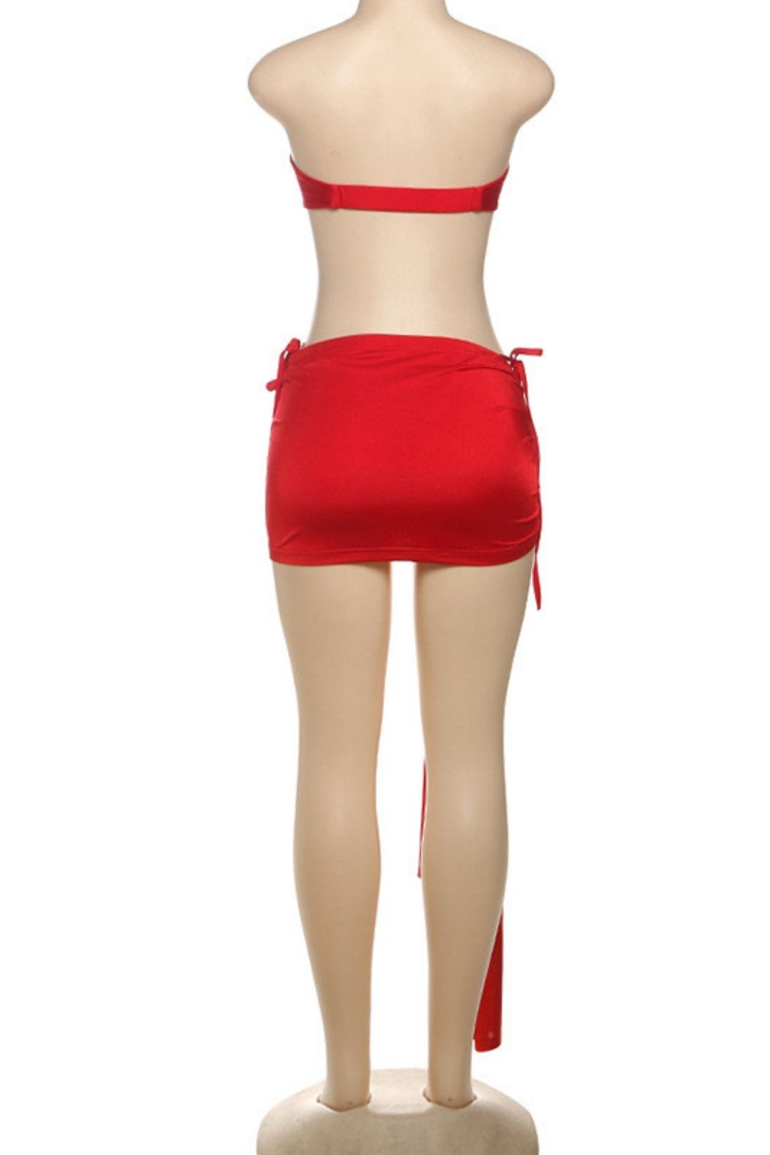 Sexy Casual Vacation Tube Top Hip-covering Short Skirt Suit