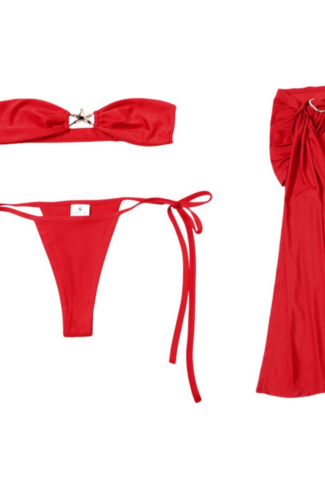 Sexy Casual Vacation Tube Top Hip-covering Short Skirt Suit