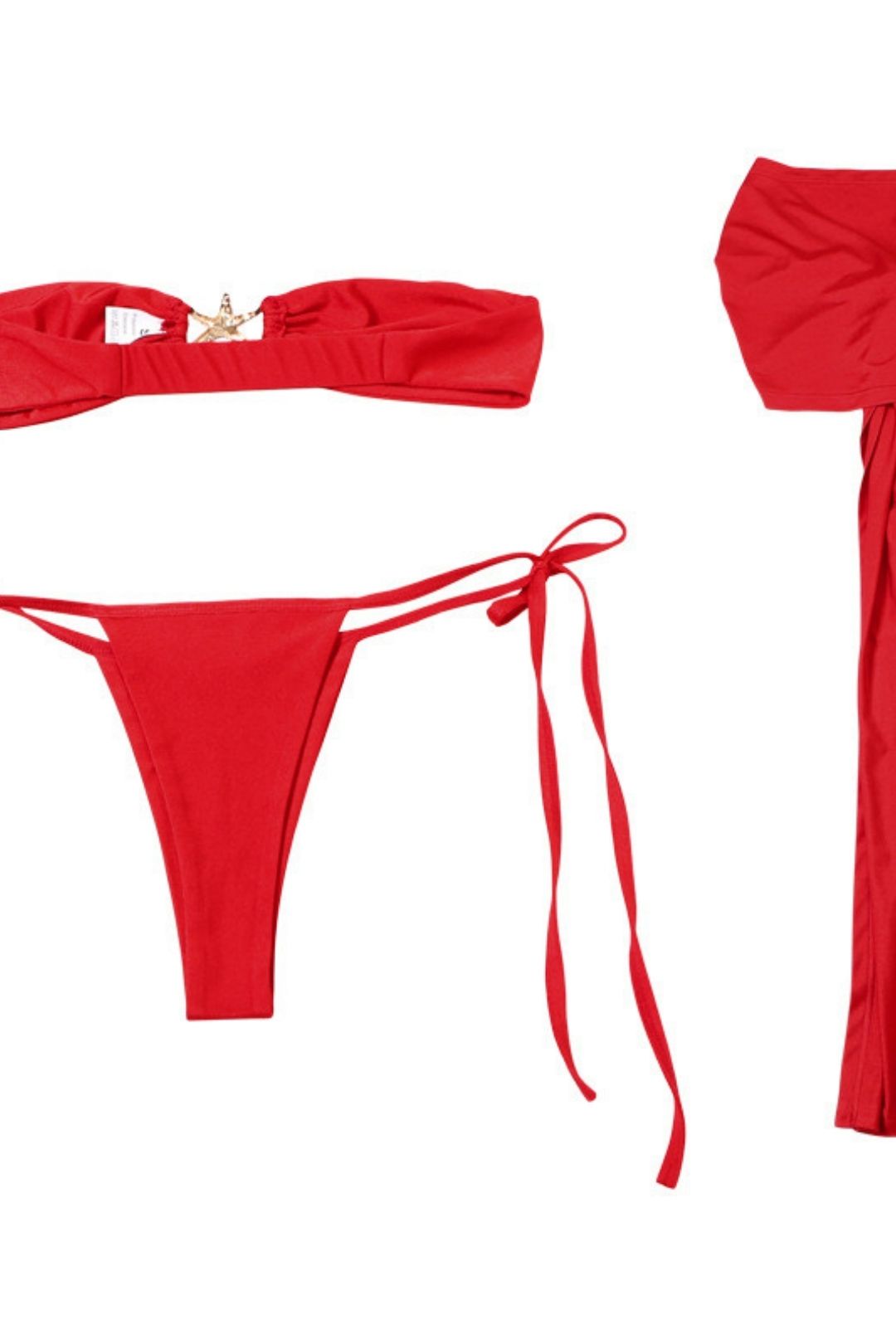 Sexy Casual Vacation Tube Top Hip-covering Short Skirt Suit