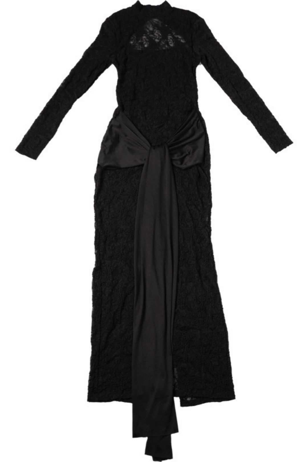 Sexy Lace Splicing Round Neck Long-sleeved Dress