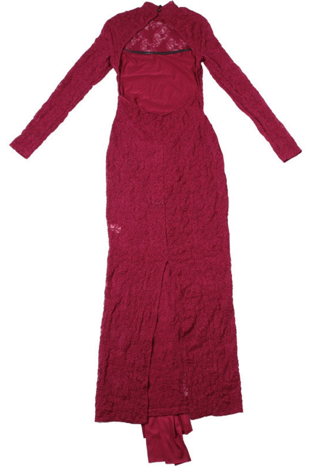 Sexy Lace Splicing Round Neck Long-sleeved Dress