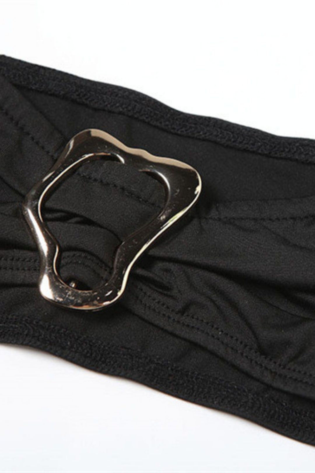 Solid Color Strapless Halter Top Tight Short Set