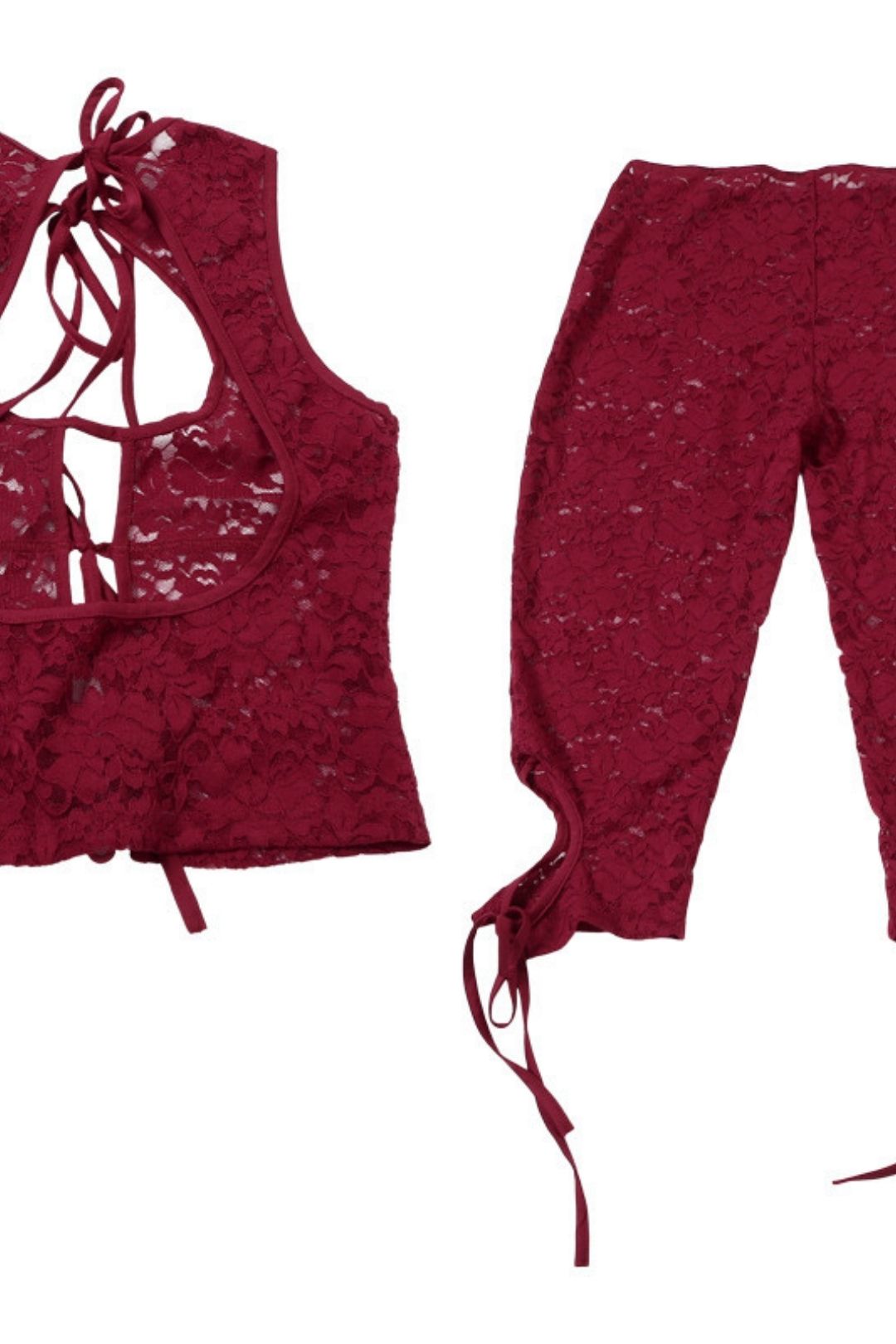 Sexy Hollow Chest Lace Stitching Shorts Suit