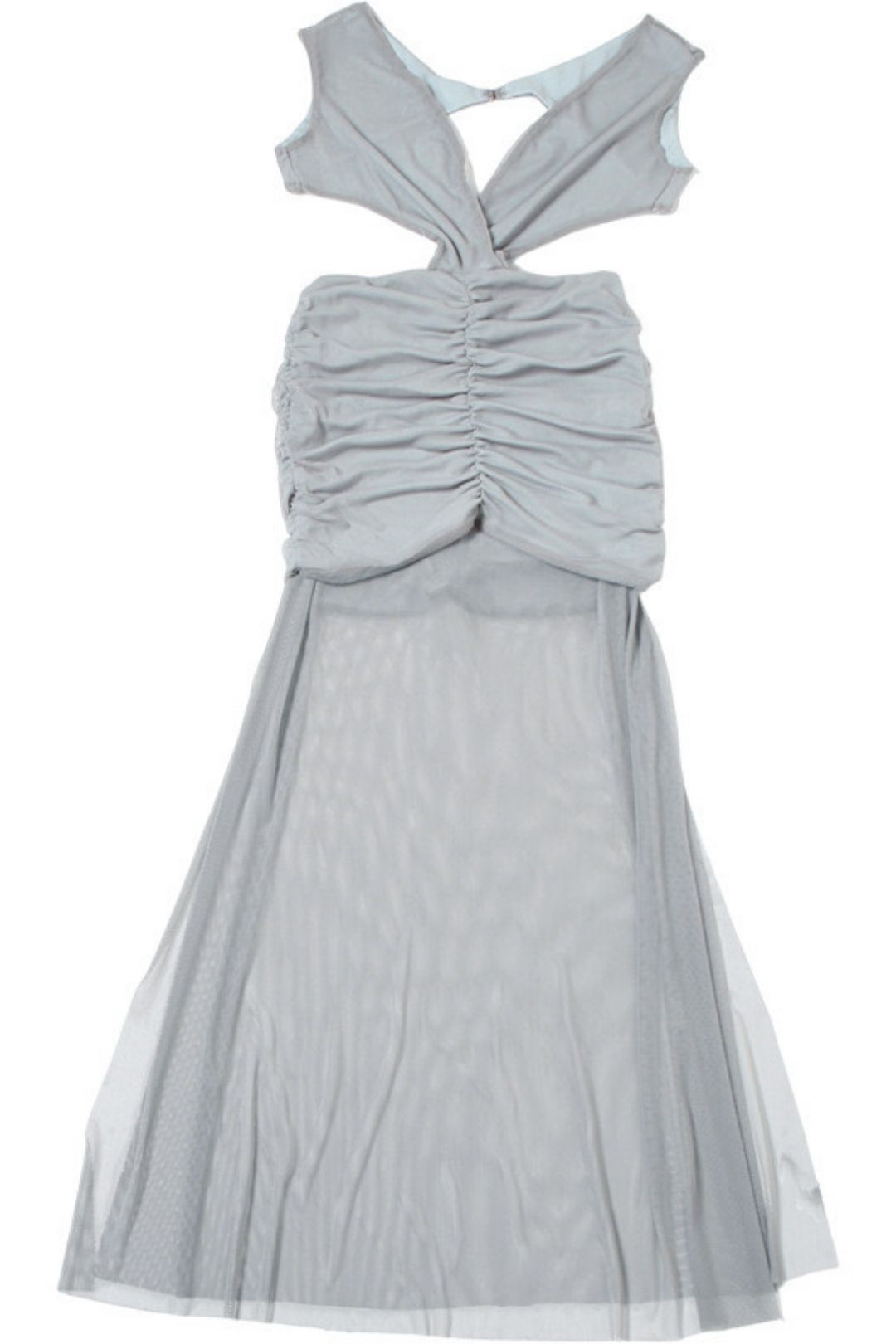 Sexy Pleated Stitching  V Low-cut Backless Dress