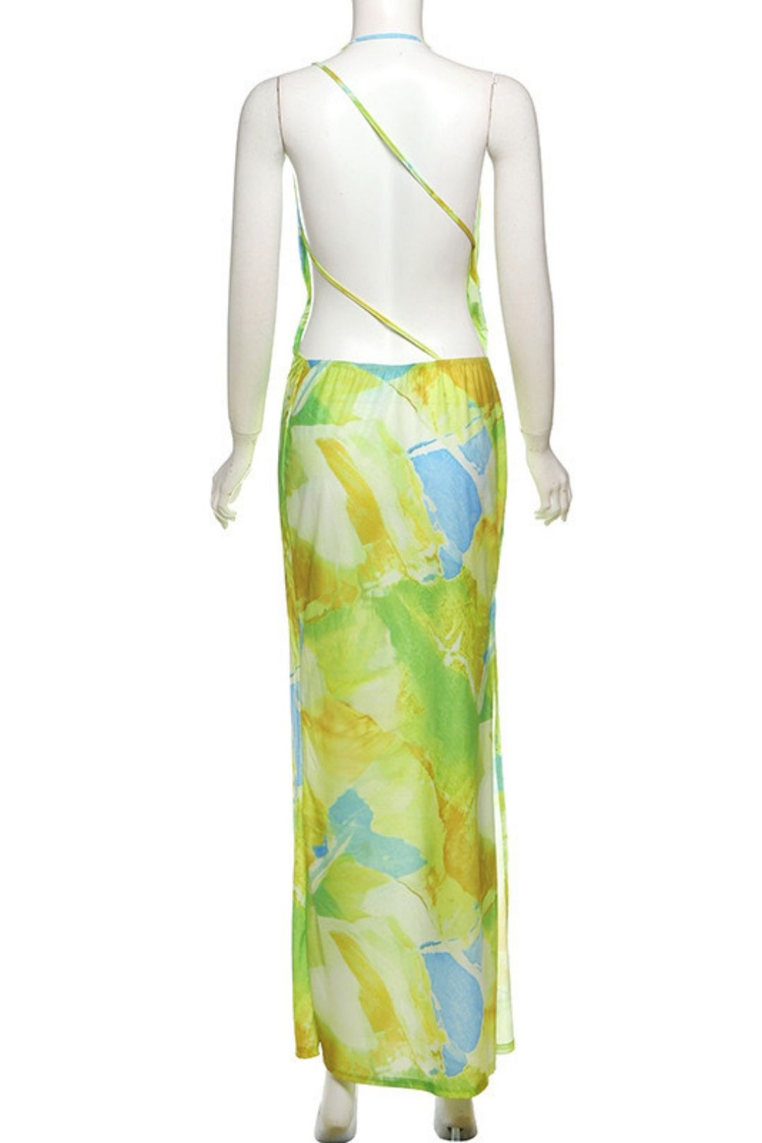 Sexy Hot Girl Sleeveless Halter Neck Backlessslit Dress