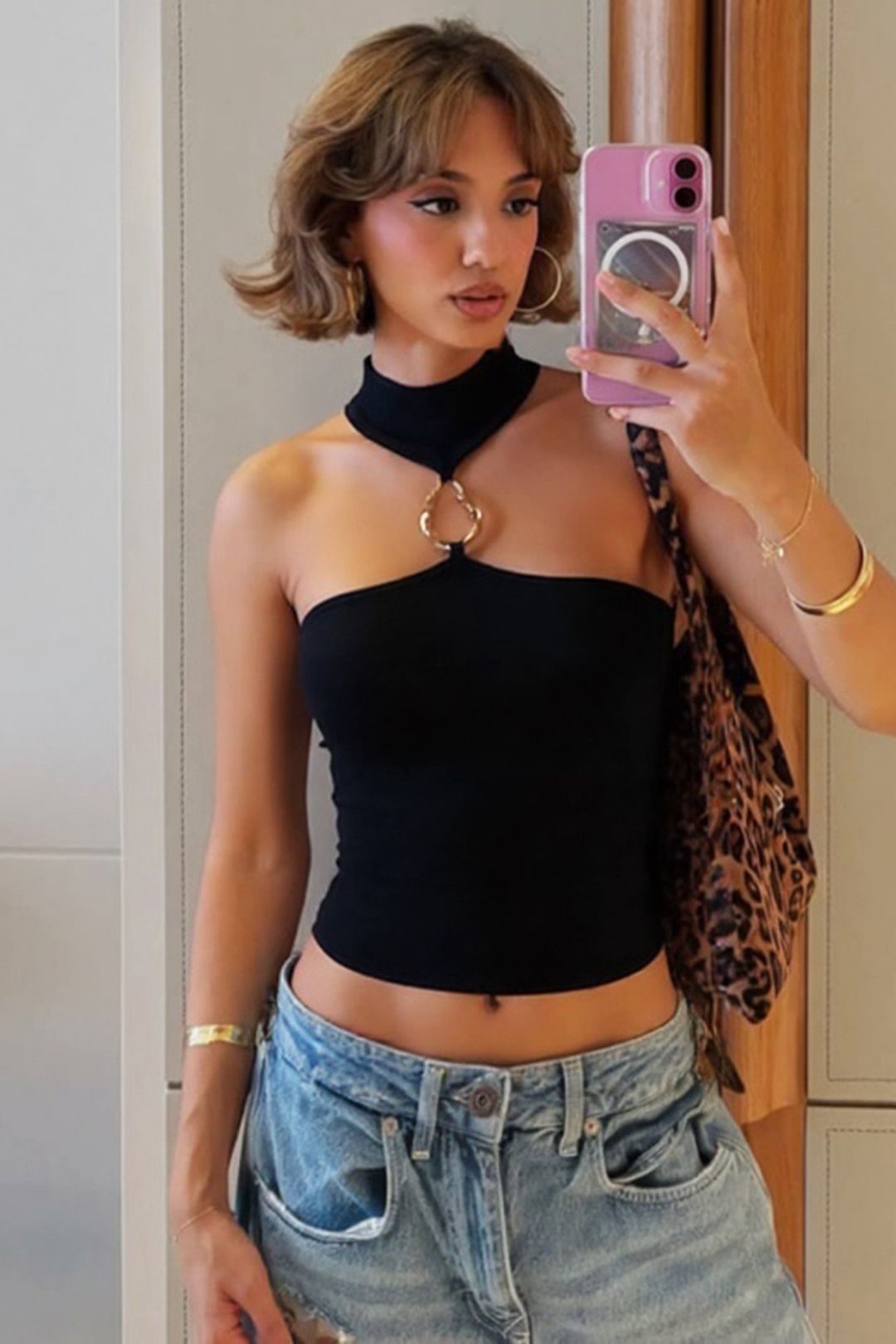 Pure Color Elegant Street Sleeveless Pullover Tight Slim Vest