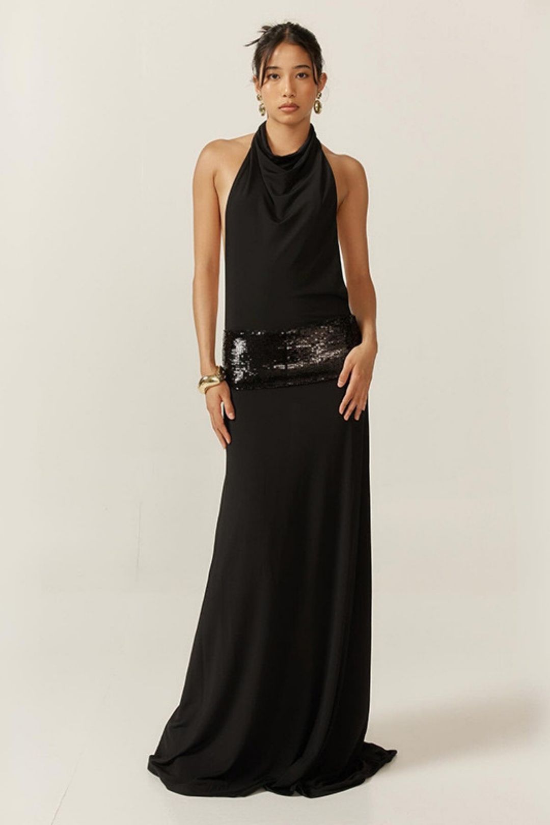 Sexy Hot Girl Sleeveless Neckopenbackhighwaistdress