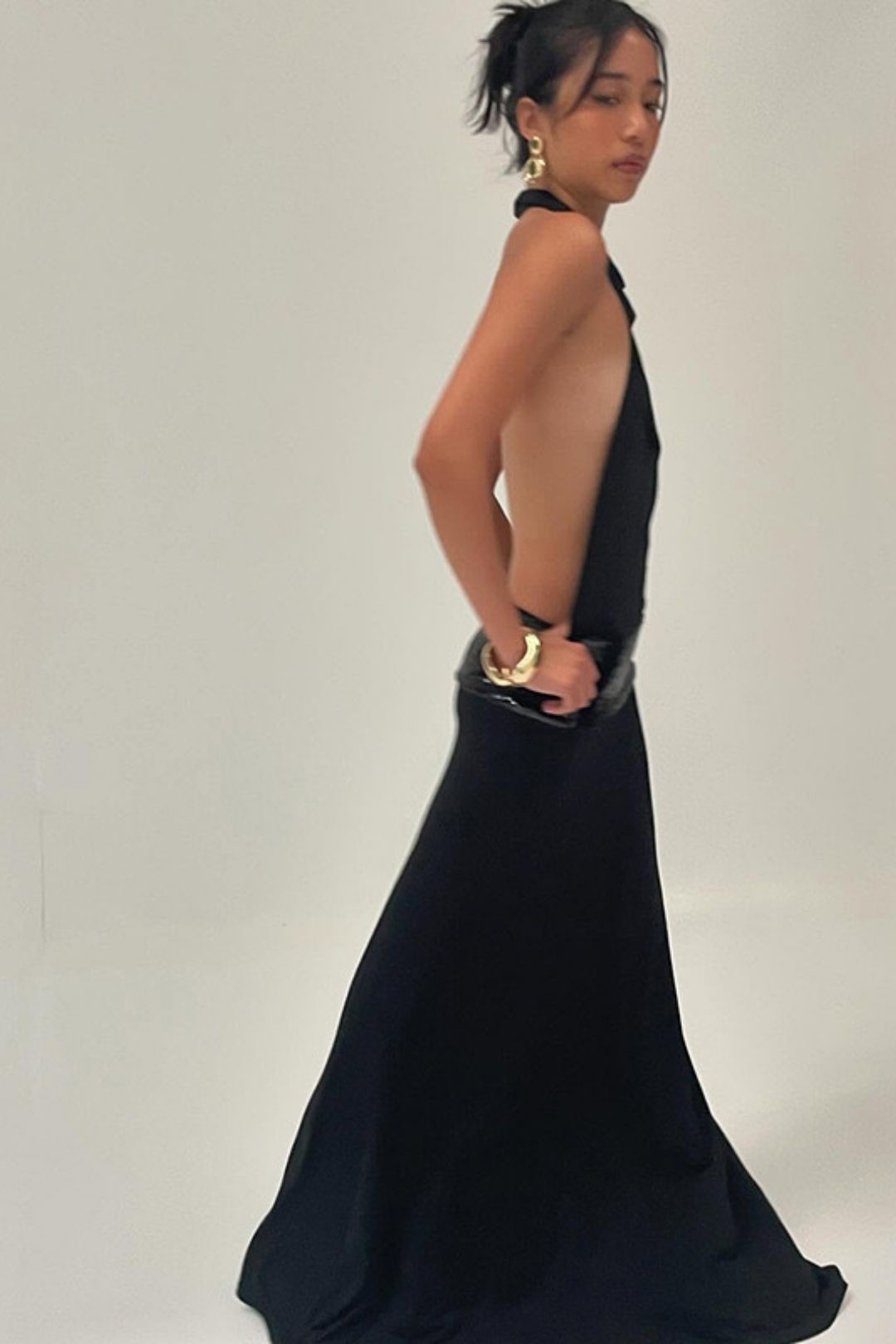 Sexy Hot Girl Sleeveless Neckopenbackhighwaistdress