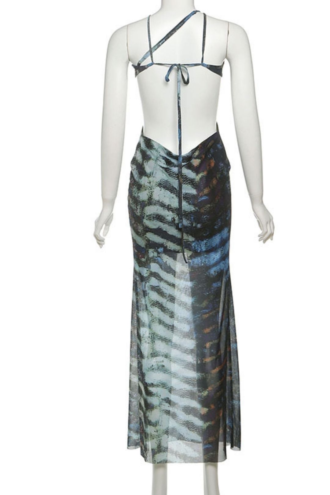 Sexy Hot Girl Low-cut Halterneck Backless Slim Dress