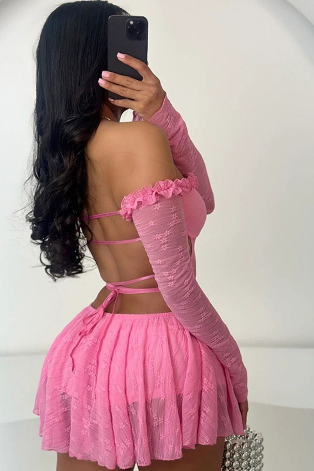 Sexy Hot Girl Off Shoulder Hollowlace-up High Waist Slim-fit Jumpsuit