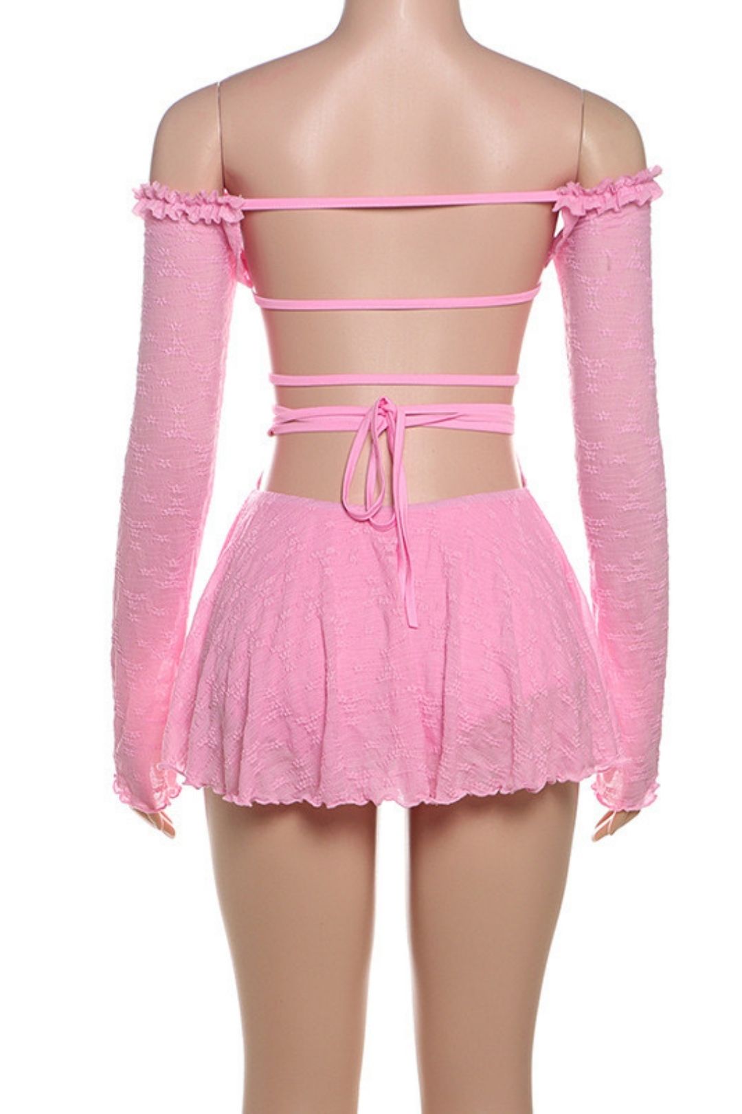 Sexy Hot Girl Off Shoulder Hollowlace-up High Waist Slim-fit Jumpsuit