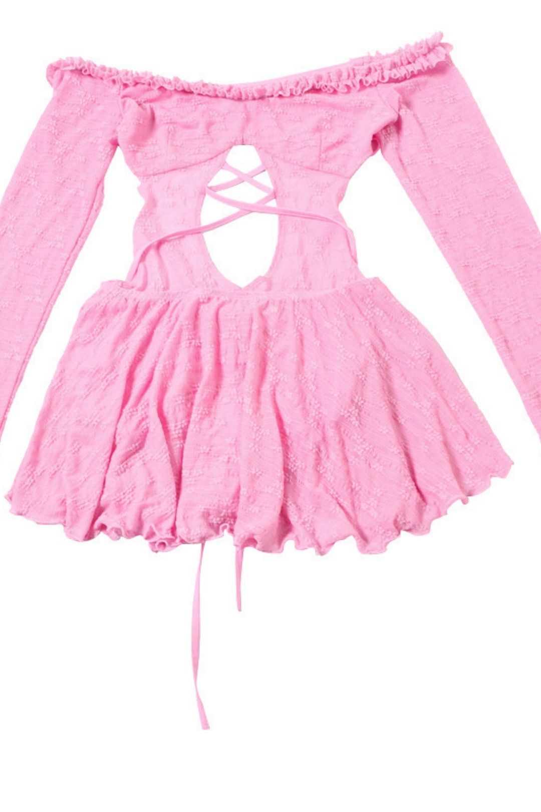 Sexy Hot Girl Off Shoulder Hollowlace-up High Waist Slim-fit Jumpsuit