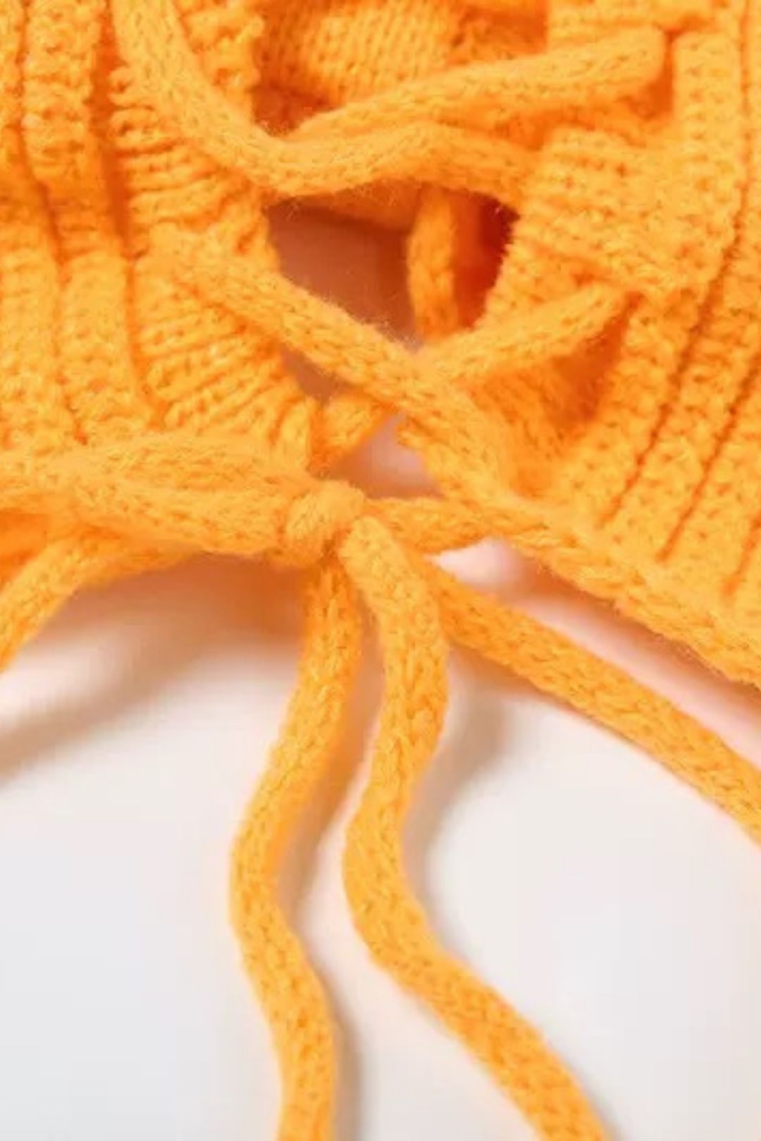 Solid Color Knitted Twistedropeneck Vest Hip Skirt Suit