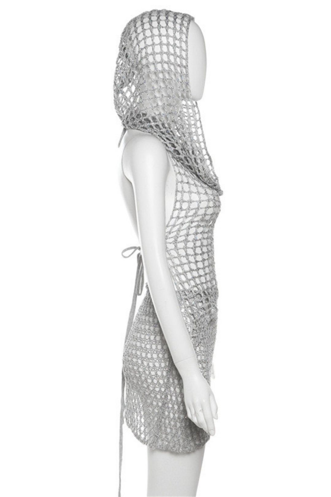 Sexy Sleeveless See-through High-waisted Short Skirt Set