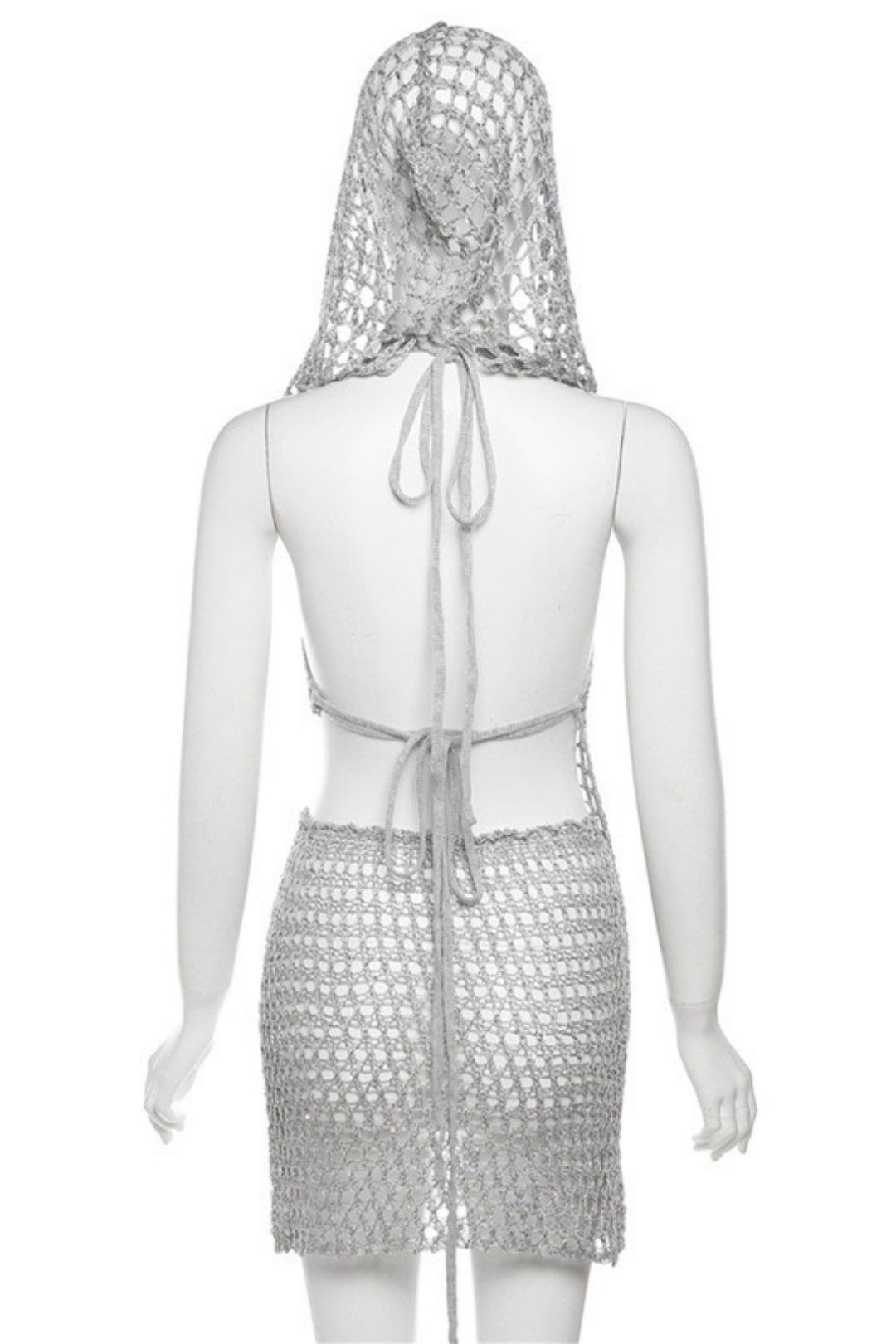 Sexy Sleeveless See-through High-waisted Short Skirt Set