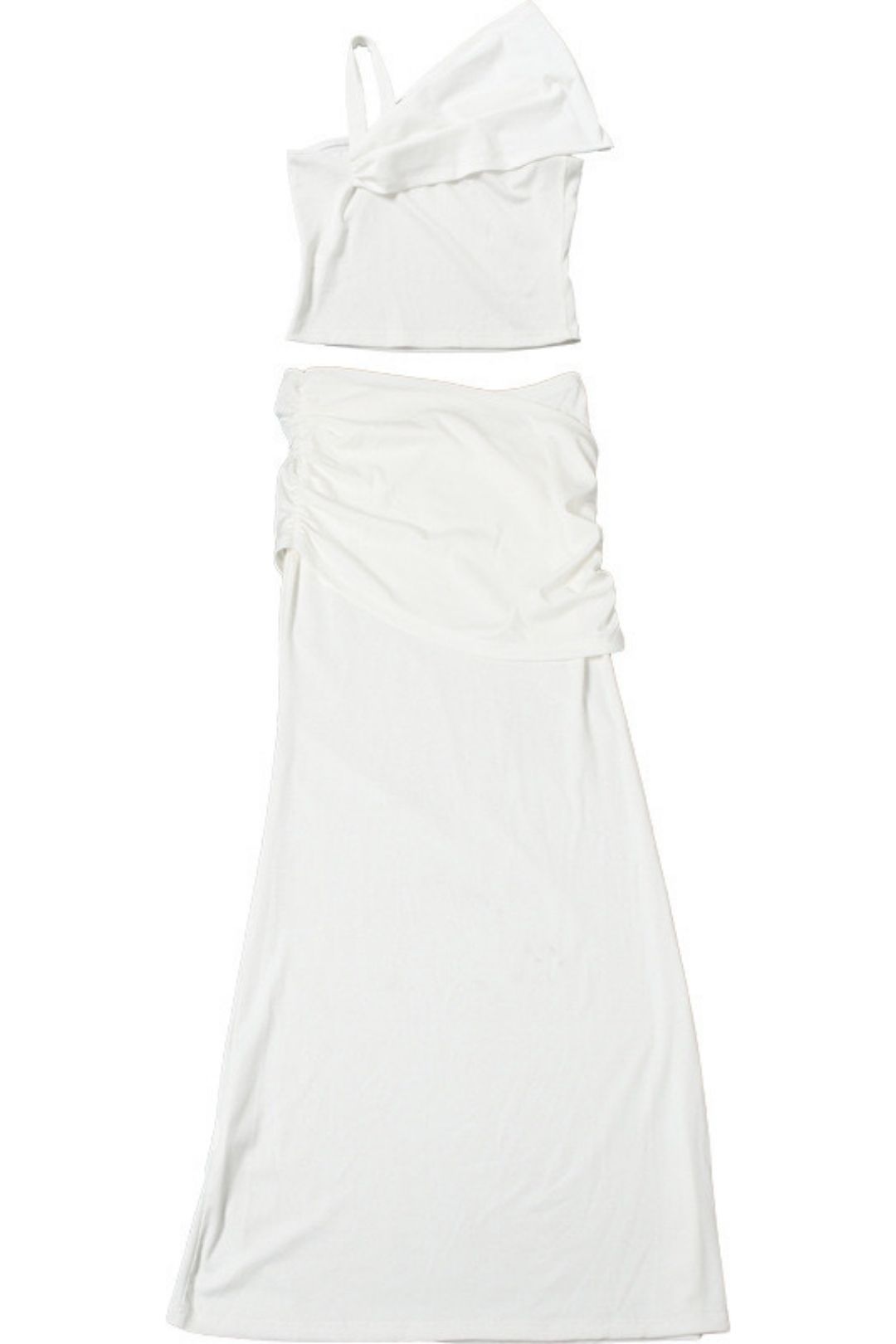 Elegant Pure Color Creative Slant Shoulder Slim Dress Suit