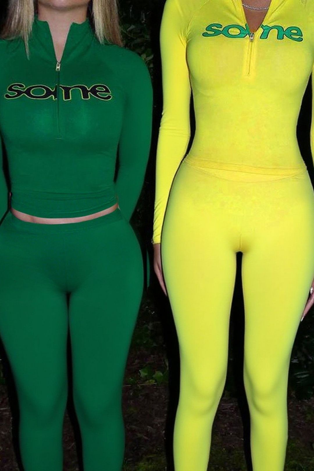 Printed Long-sleeved Top Slim Trousers Suit