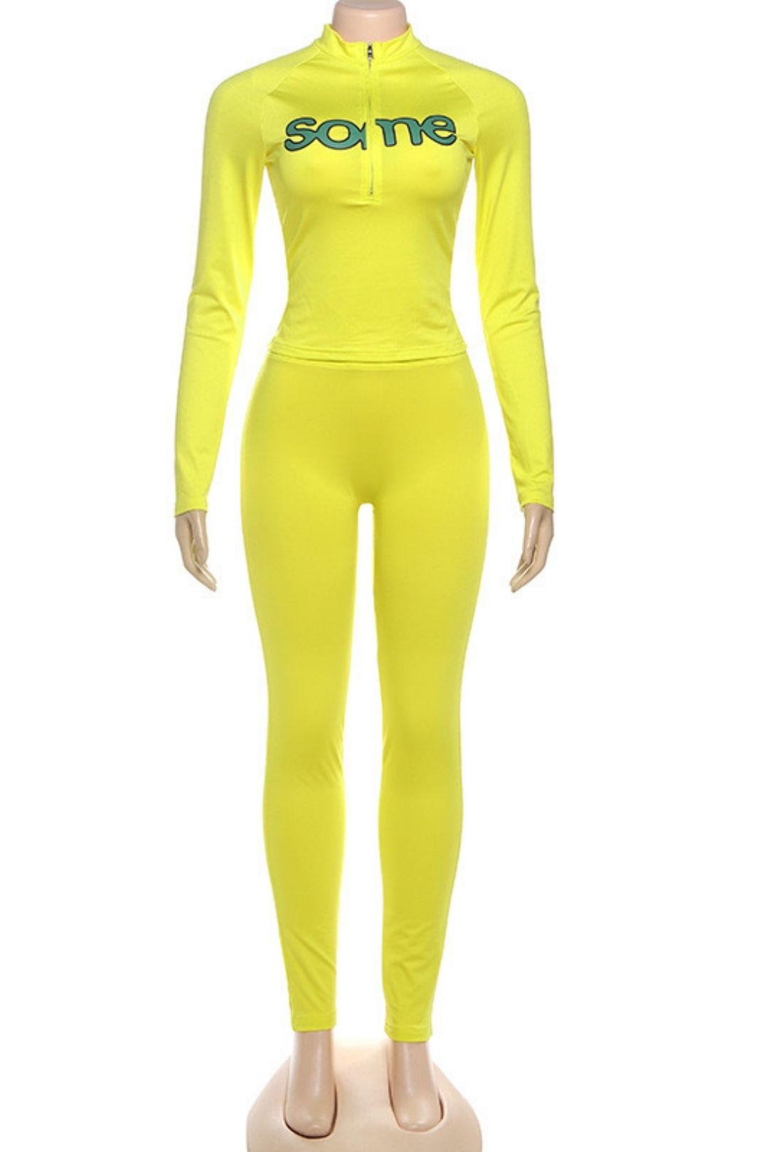 Printed Long-sleeved Top Slim Trousers Suit