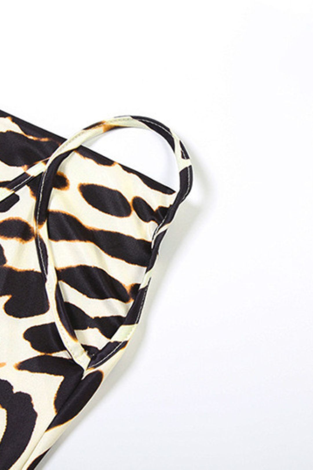 Solid Color  Creative Digital Printing High Waist Suspender Dress