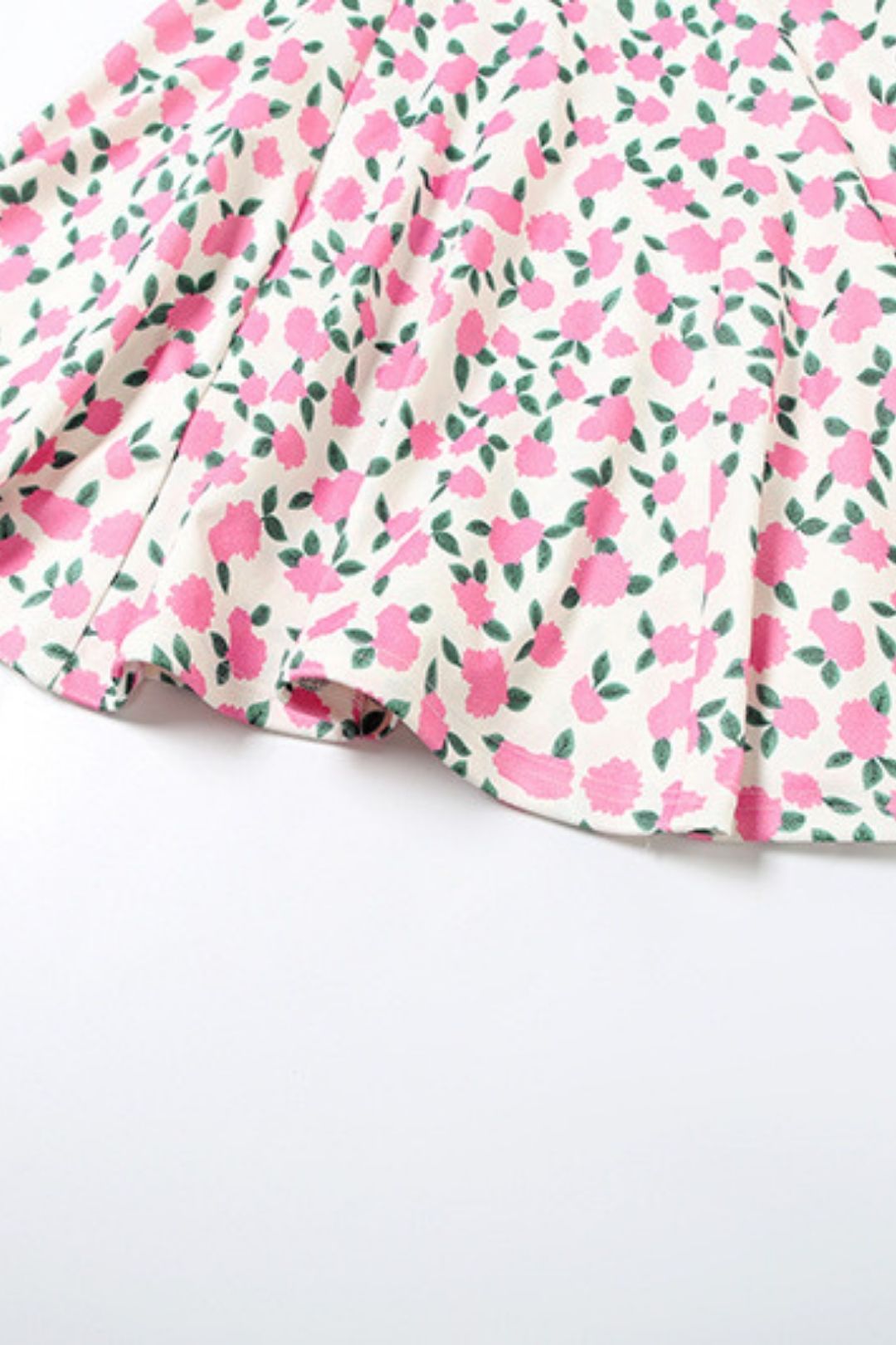 French Temperament Printed Lapel Slim-fit Personality Bubble Sleeve Dress