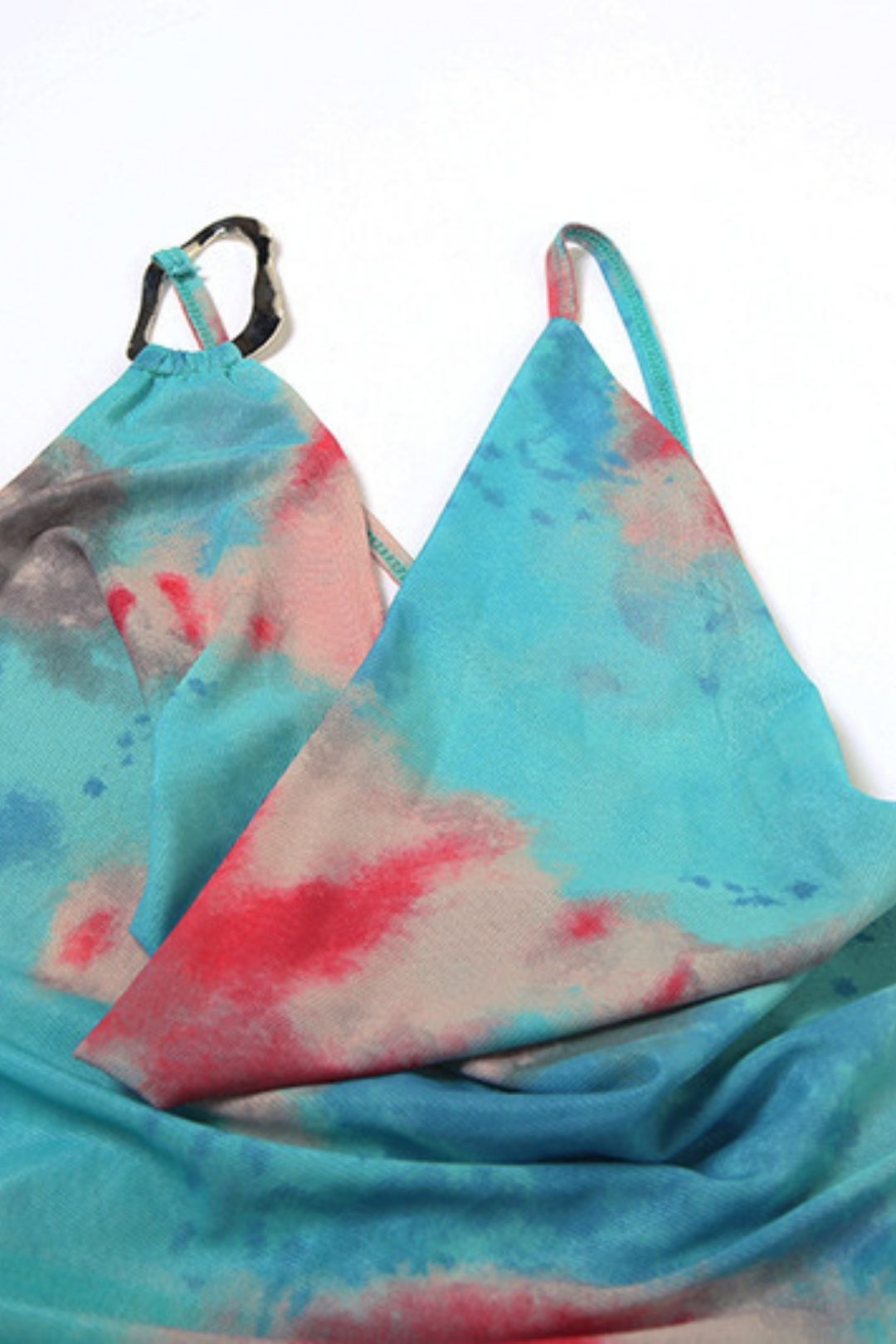 Sexy Slant Shoulder Mesh Backless Lace-up Slim-fit Hip Printed Dress