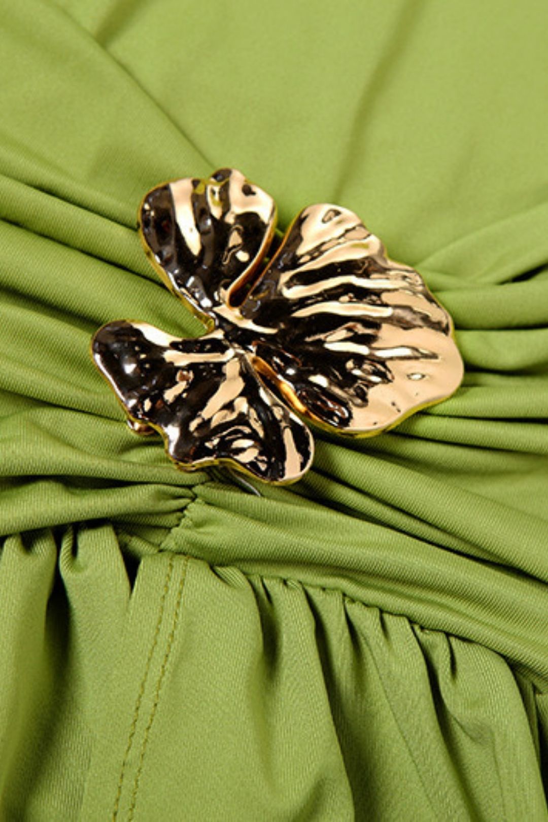 Halterneck Strapless Backless Slim Pleated Slit Dress