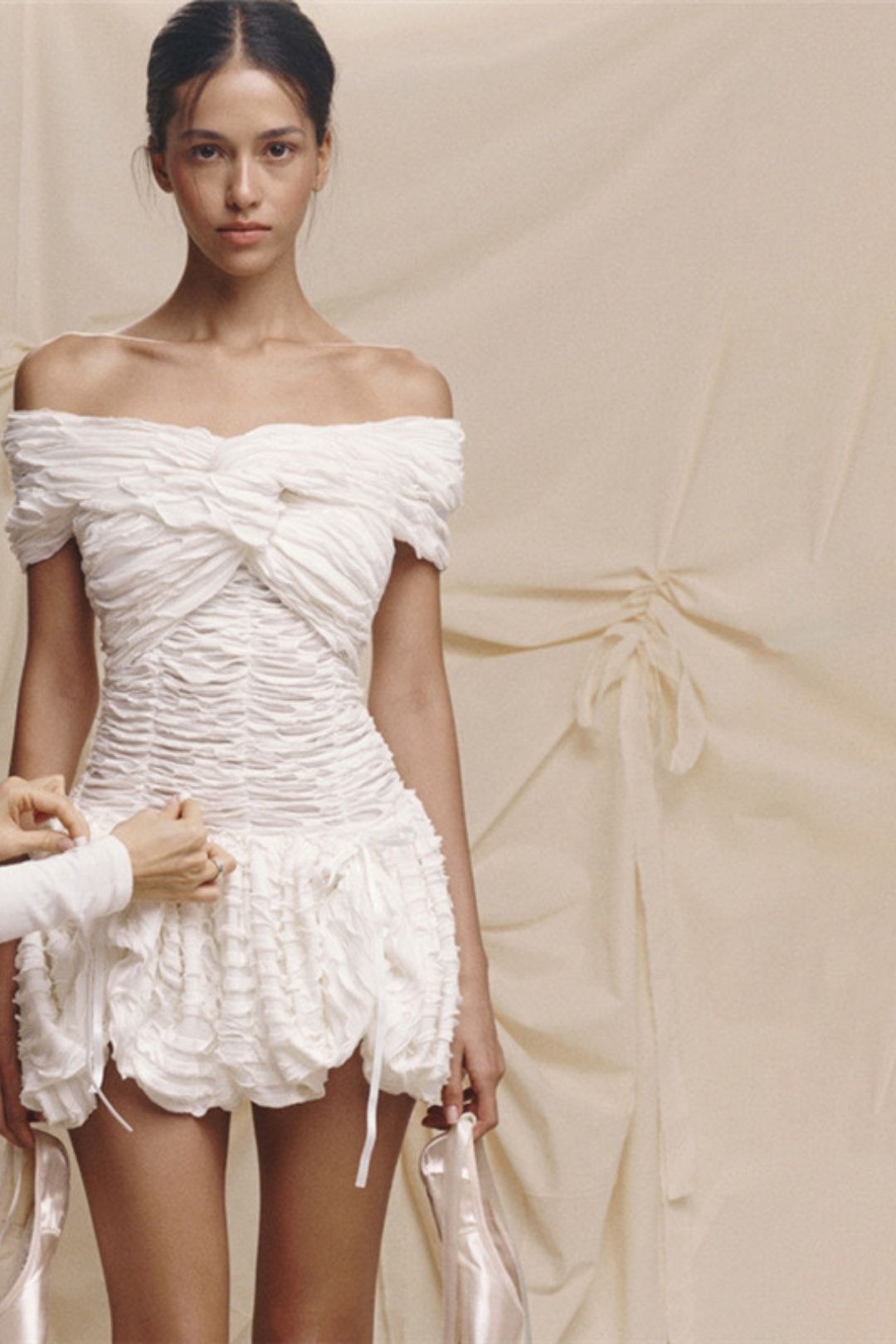 Sexy Off-shoulder Backless Slim Thin Solid Color Dress