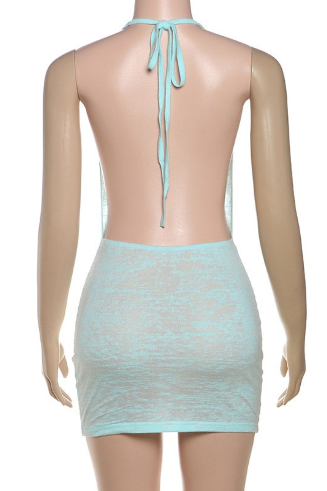 Sexy Backless Slim Fit Pile Collar Hip-Hugging Halter Dress