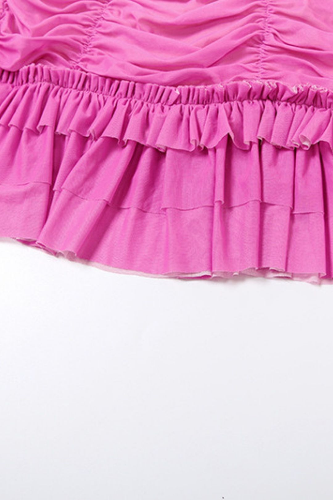 Mesh Splicing Sexy Contrasting Pleated Slim Halterneck Hip-Hugging Dress