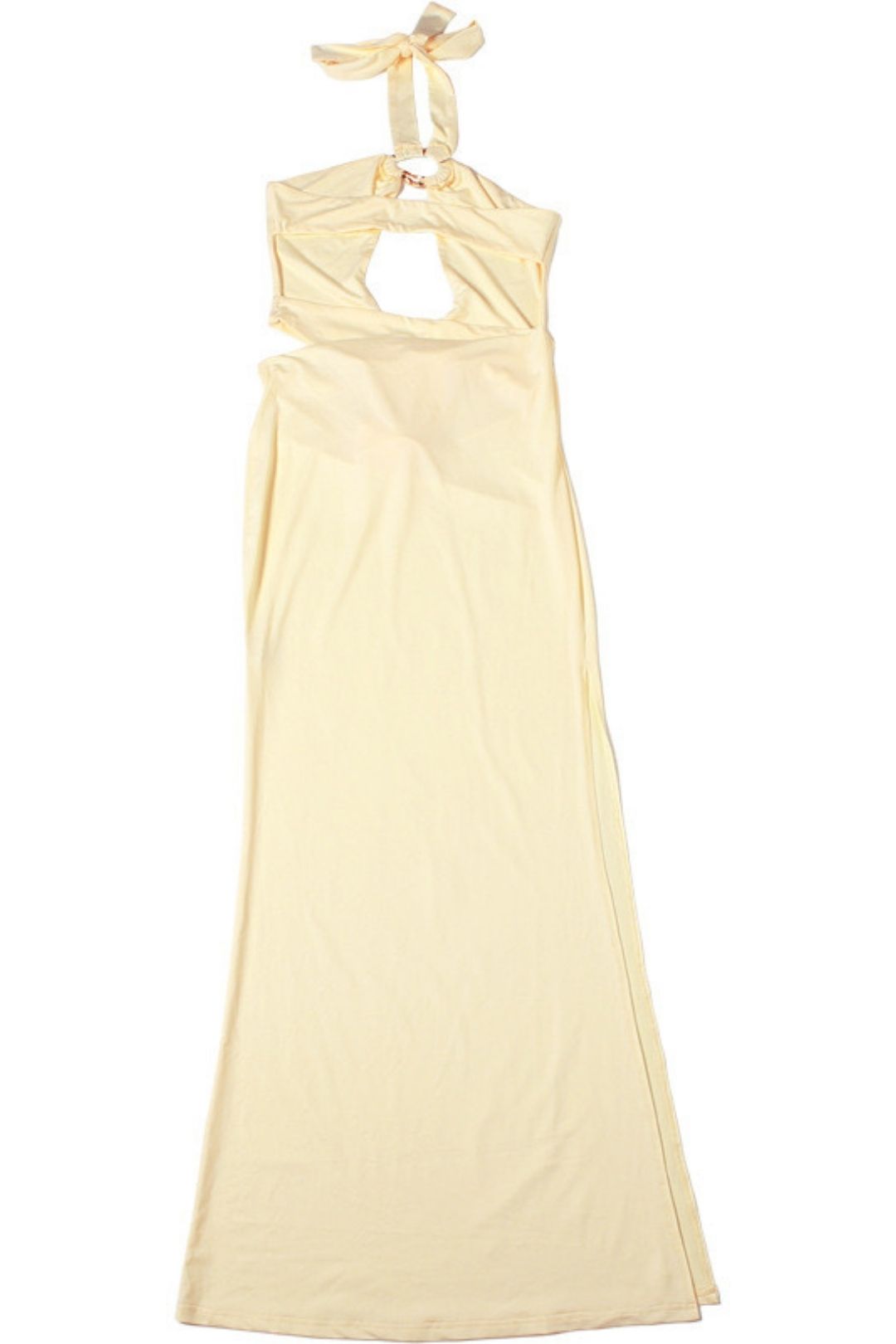 Solid Color Sexy Hollow Neck Slim-fit Bodysuit Hip Skirt Suit