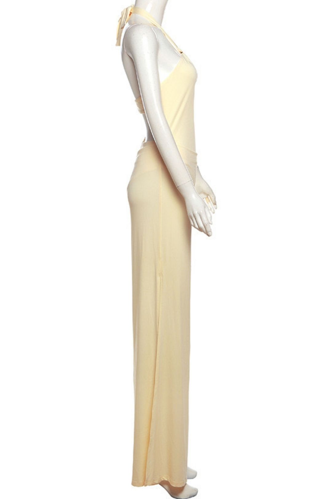 Solid Color Sexy Hollow Neck Slim-fit Bodysuit Hip Skirt Suit