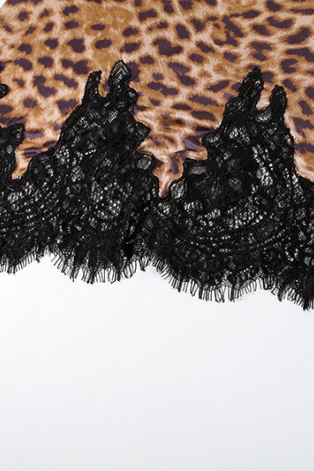 Sexy Leopard Print Slim Backless Lace Splicing Suspender Dress