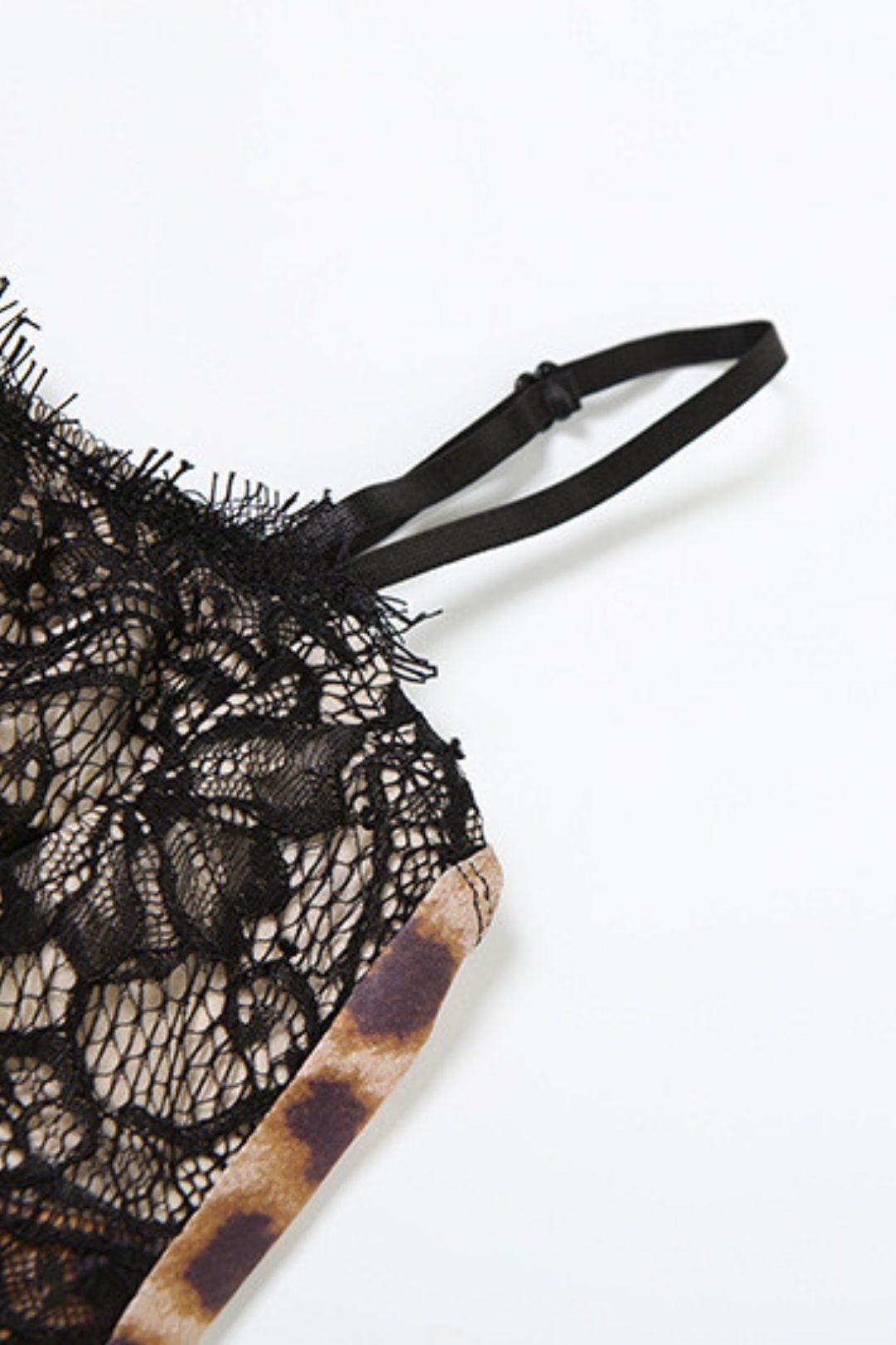 Sexy Leopard Print Slim Backless Lace Splicing Suspender Dress