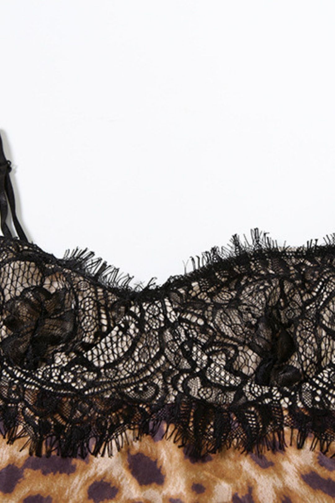 Sexy Leopard Print Slim Backless Lace Splicing Suspender Dress