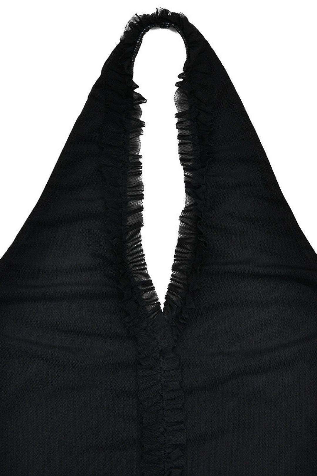 Sexy Halterneck Dress Summer Deep V Ruffled Slit Pleated Long Dress