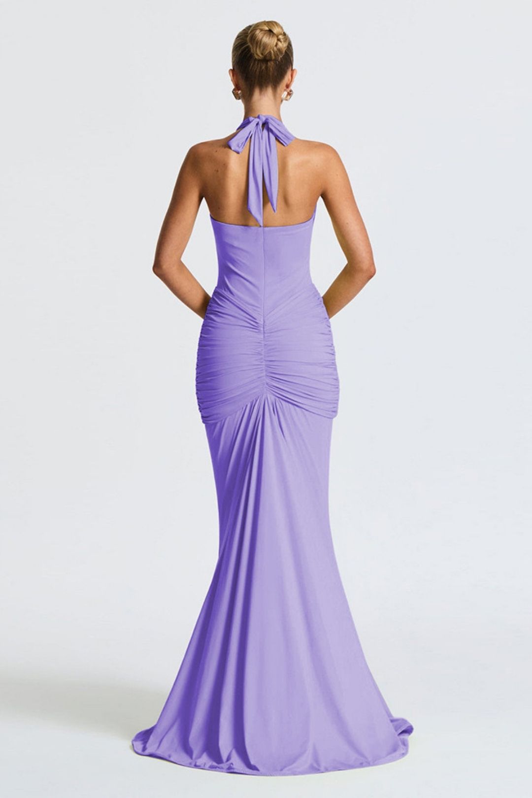 Elegant Neck Deep V Waist Long Dress Sexy Backless Strap Fishtail Dress