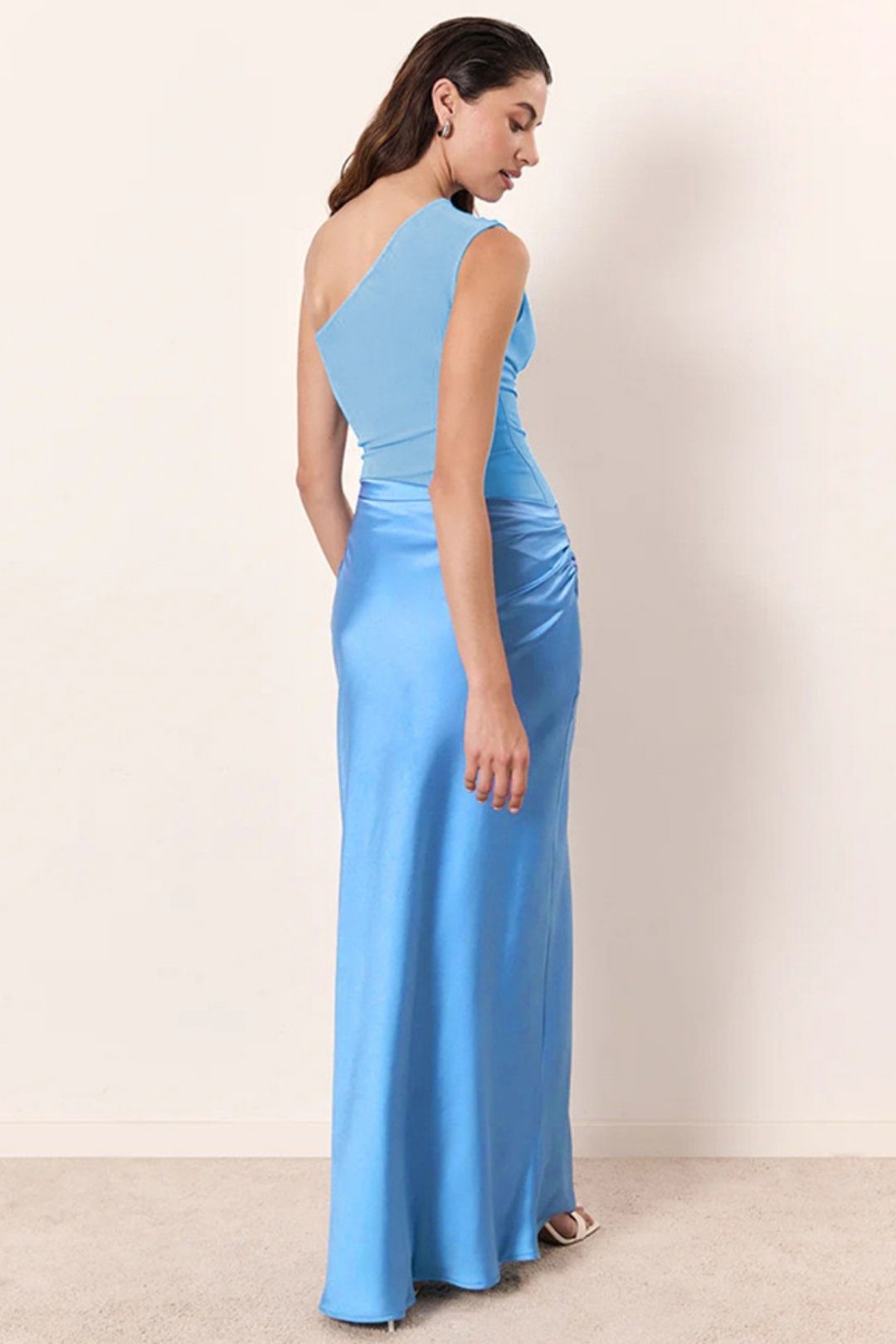 Slant Shoulder Slim-fit Long Dress