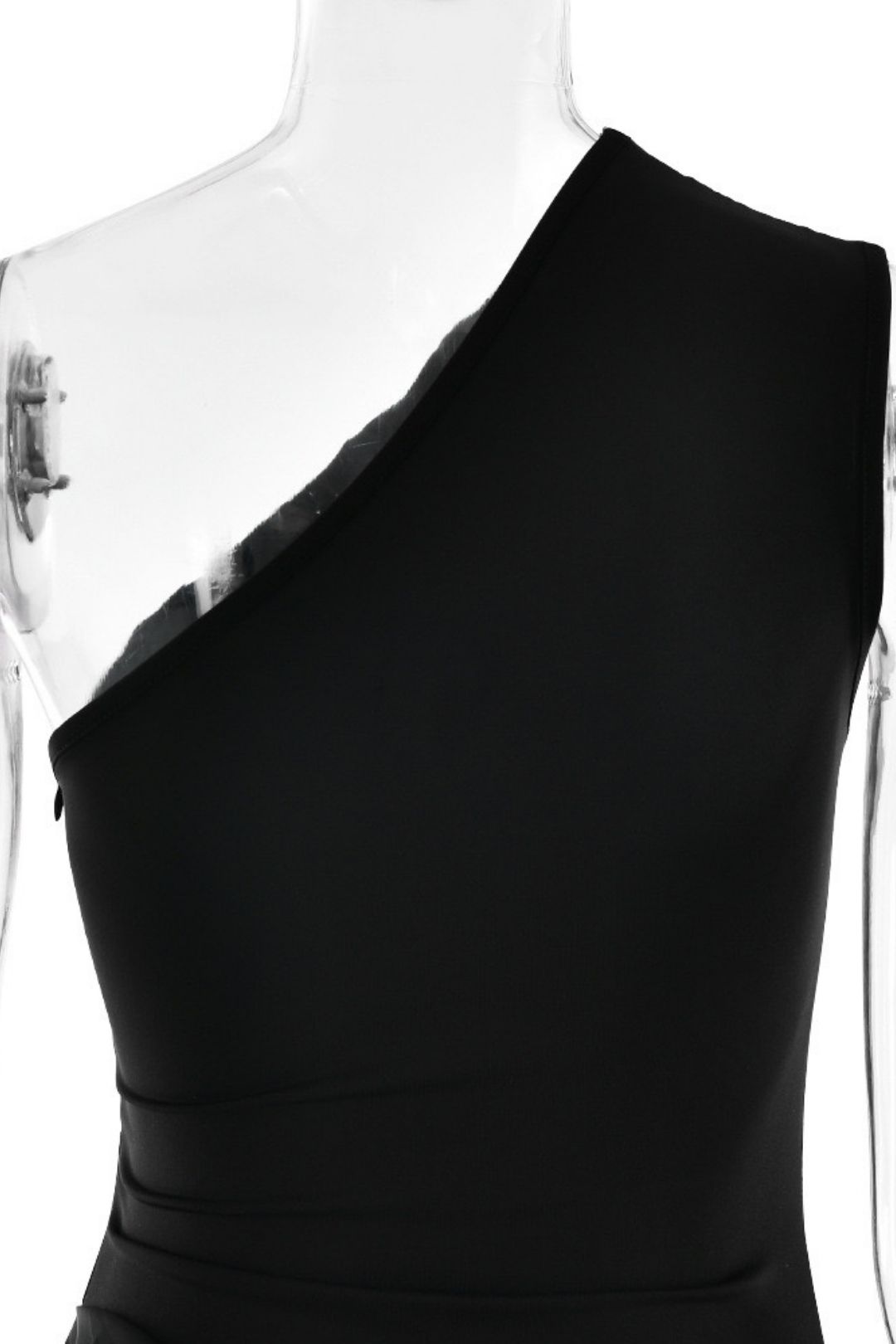 Slant Shoulder Slim-fit Long Dress