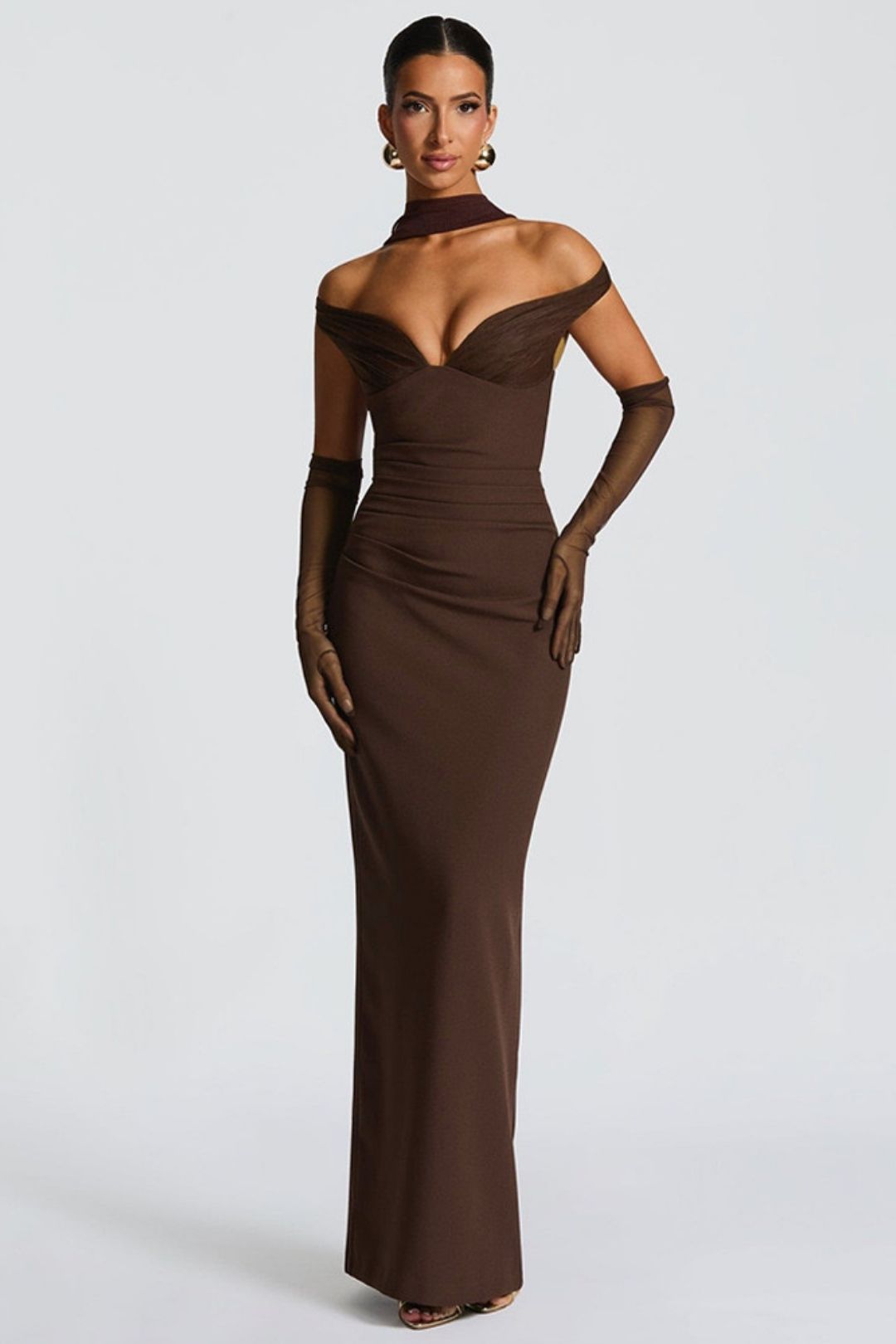 Elegant Tube Top Solid Color Dress Sexy Sleeveless Slim Backless Dress